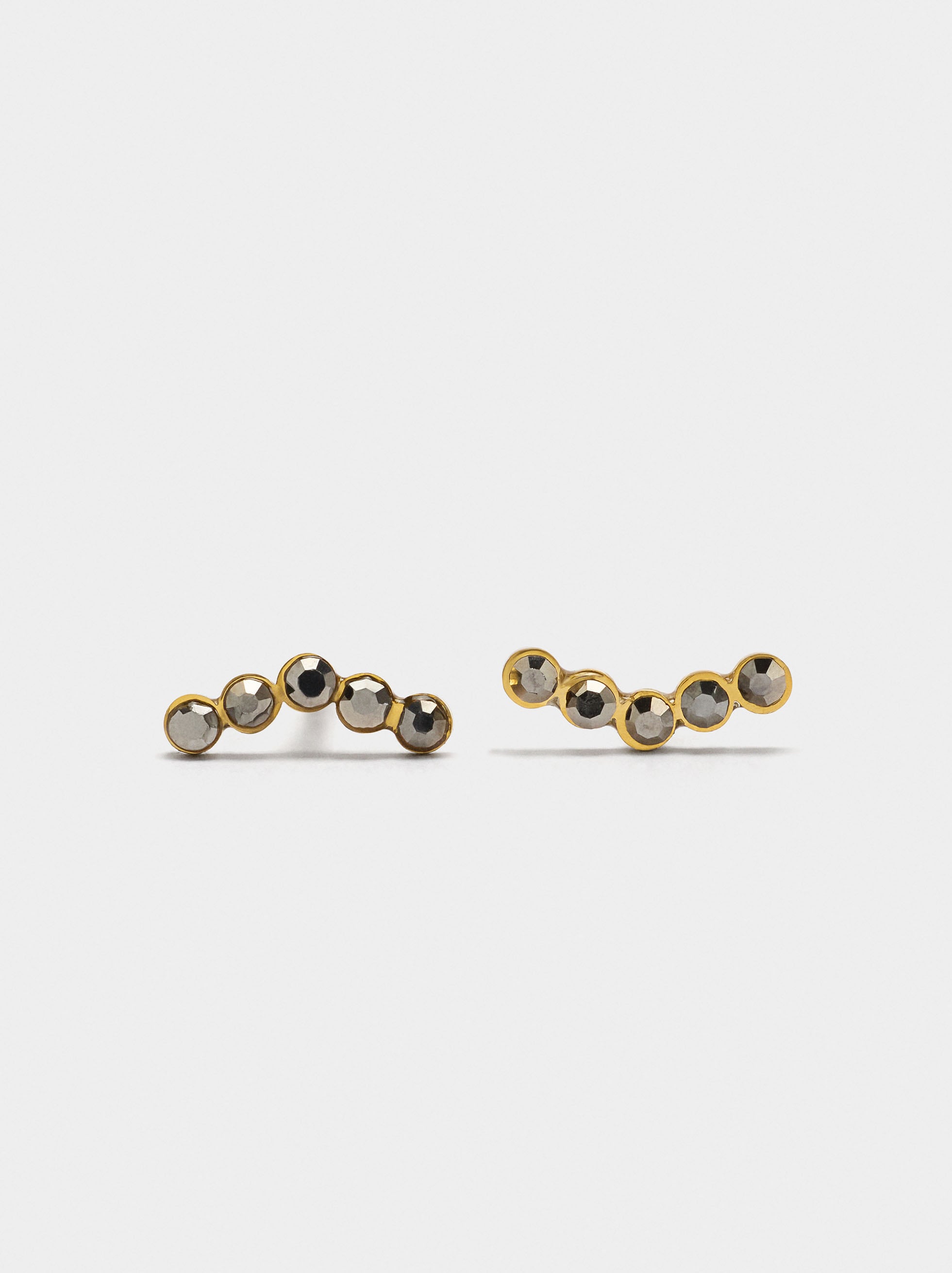 Pendientes Cortos Con Cristales - Acero Inoxidable