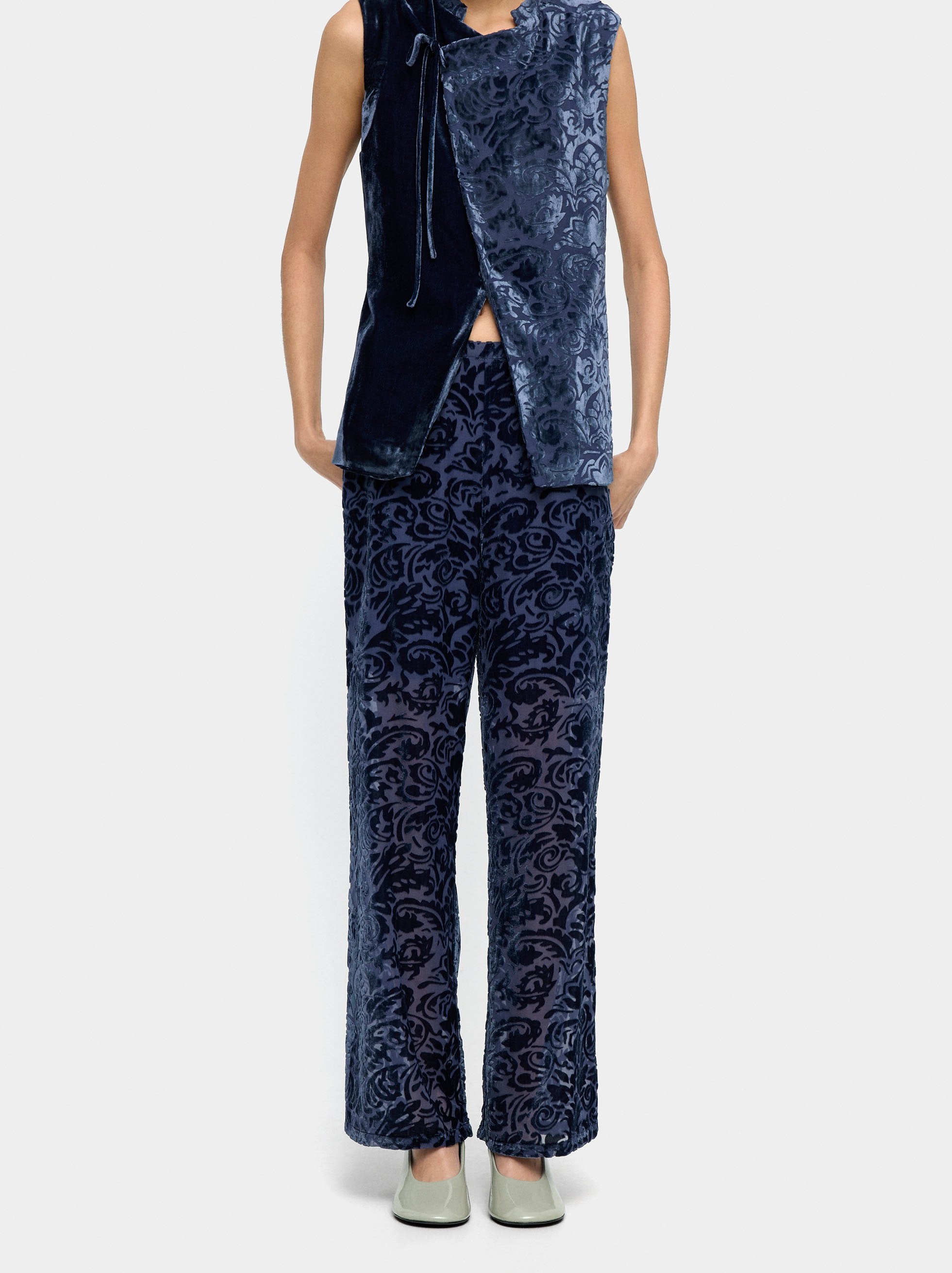 Pantalón Jacquard Semitransparente