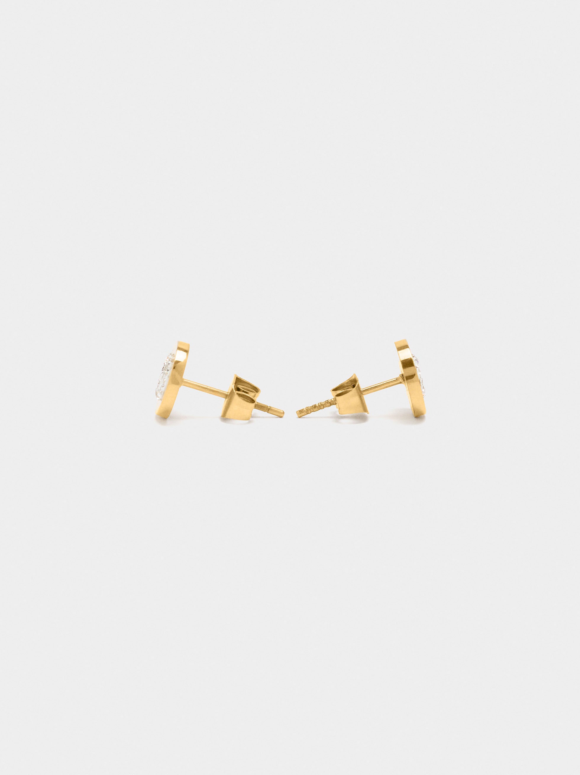 Set Collar Y Pendientes Ojos Con Cristales - Acero Inoxidable