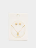 Set Collar Y Pendientes Ojos Con Cristales - Acero Inoxidable
