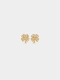 Set Collar Y Pendientes Trébol Con Perlas - Acero Inoxidable