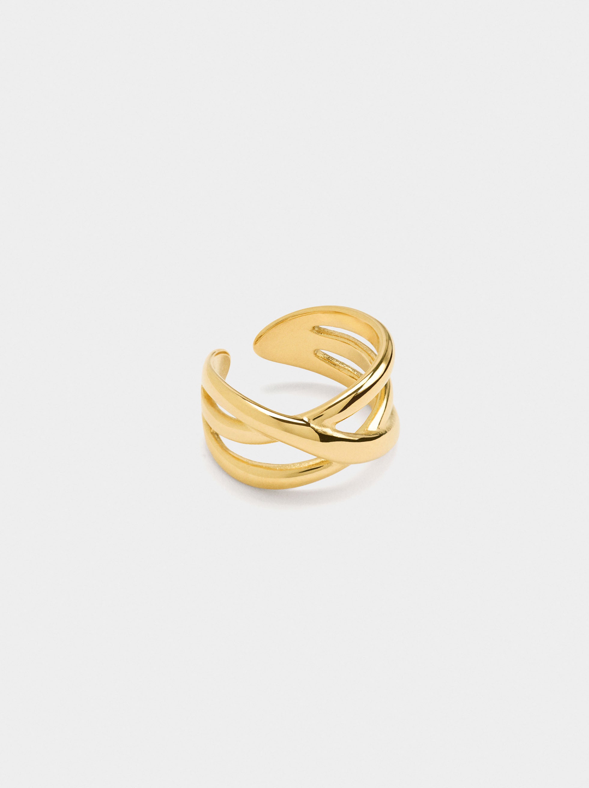 Anillo Triple Cruzado - Acero Inoxidable