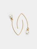 Pendientes Largos Con Perla - Acero Inoxidable
