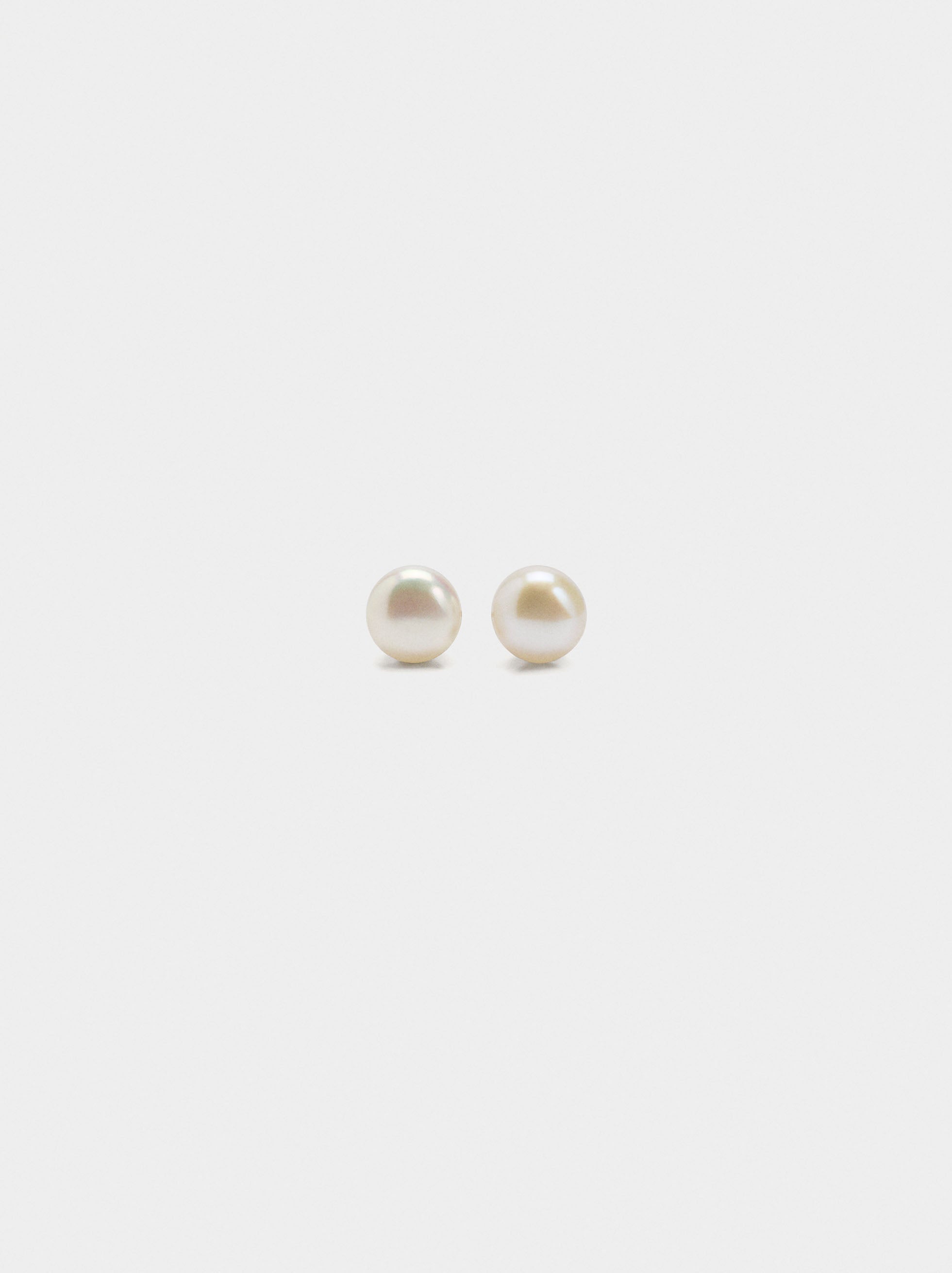 Pendientes Cortos Con Perlas De Agua Dulce - Acero Inoxidable