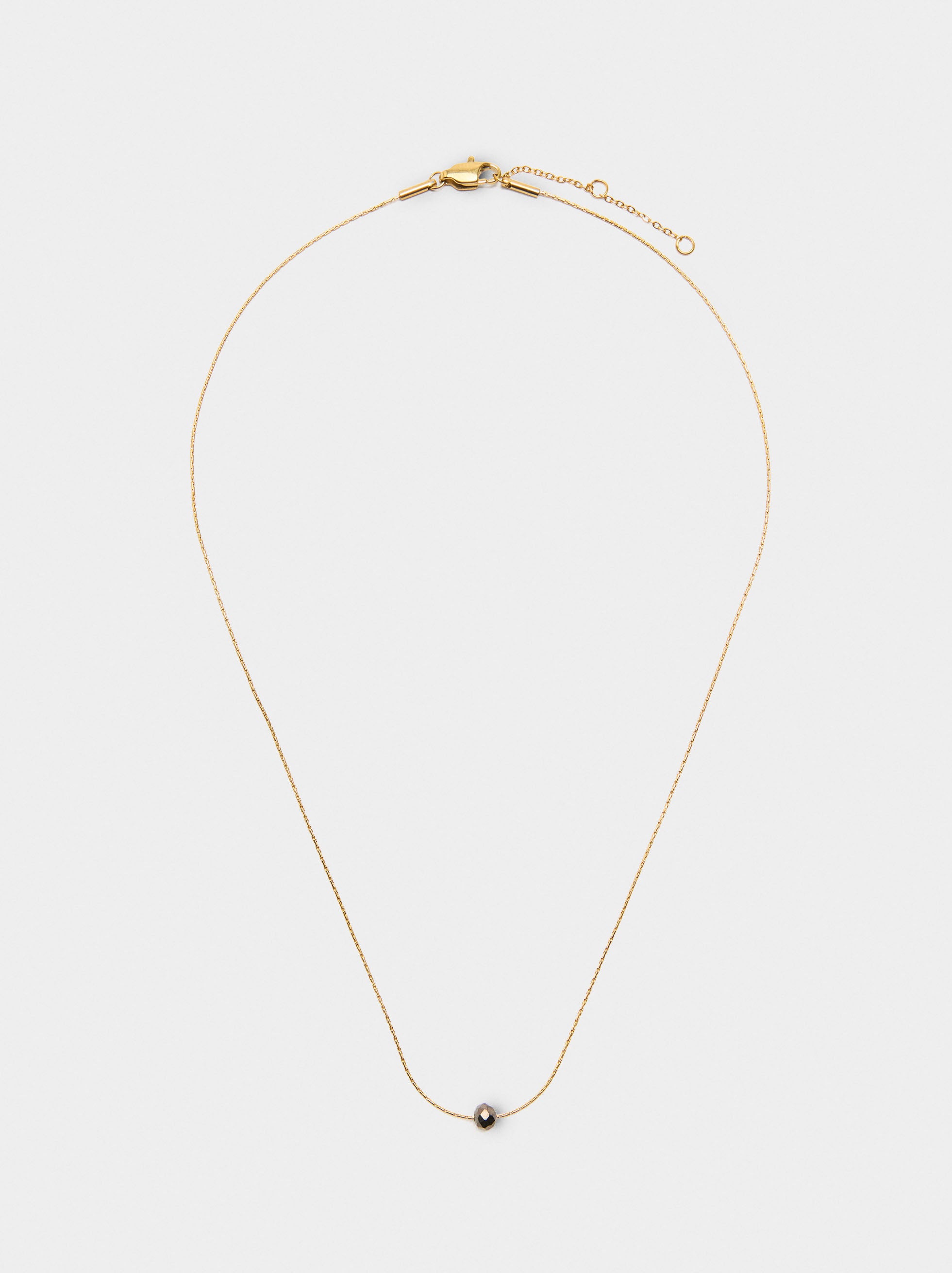 Set Collar Y Pendientes Con Cristales - Acero Inoxidable