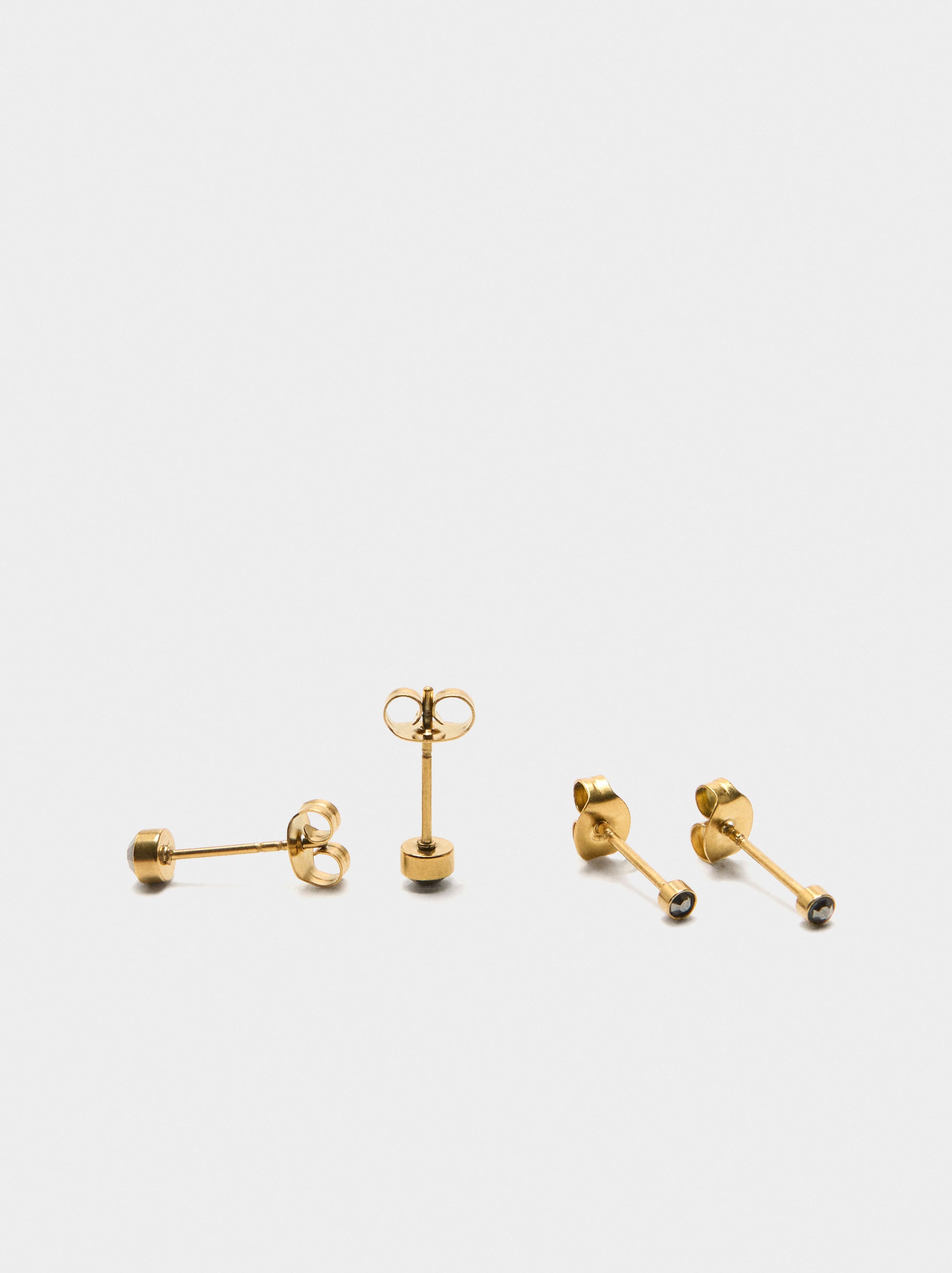 Set Collar Y Pendientes Con Cristales - Acero Inoxidable
