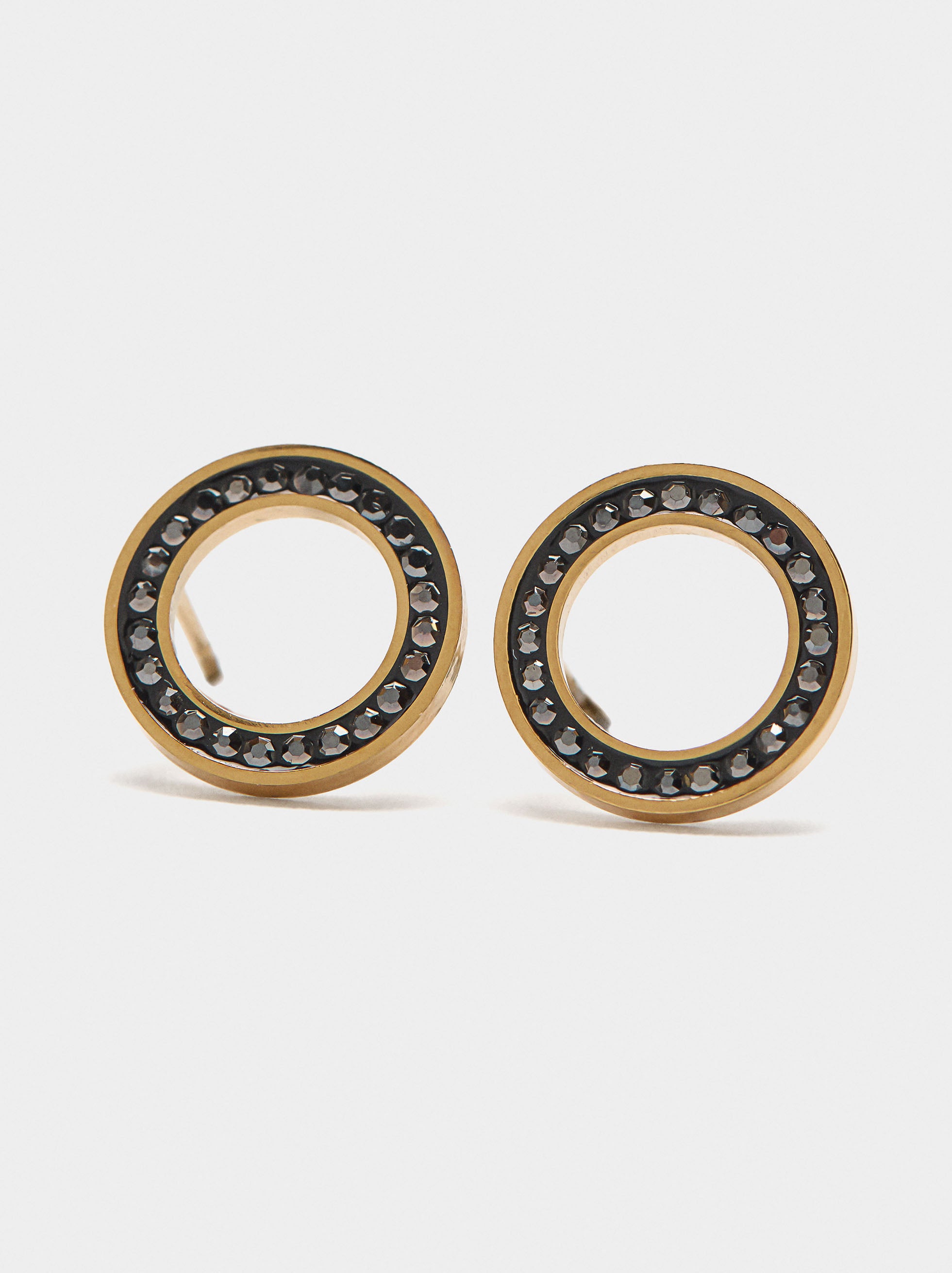 Aros Con Cristales - Acero Inoxidable
