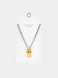 Set Collares Con Corazón Y Candado - Acero Inoxidable
