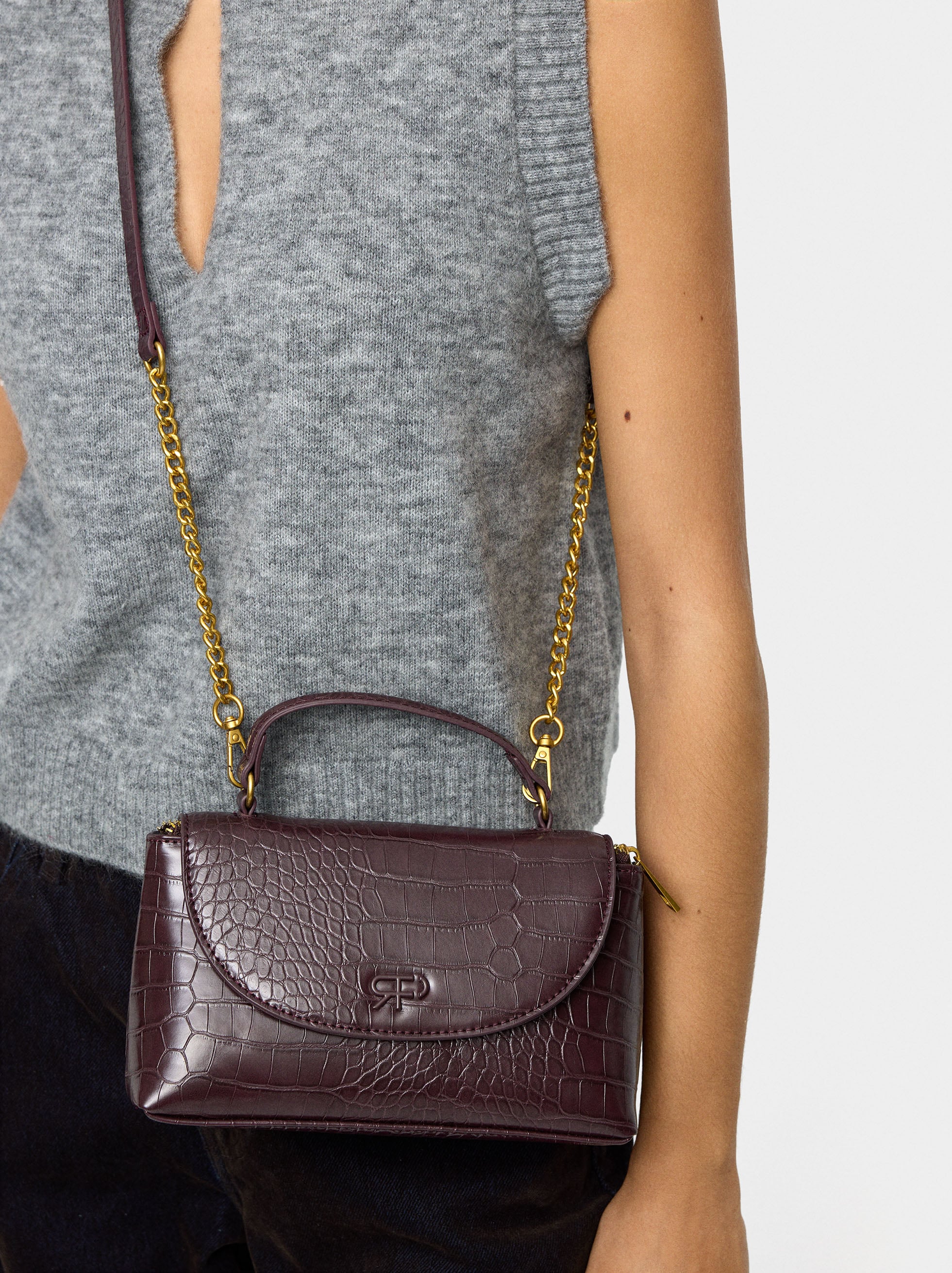 Bolso De Fiesta Con Grabado Animal