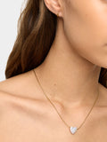Set De Collar Con Corazón Y Aros - Acero Inoxidable