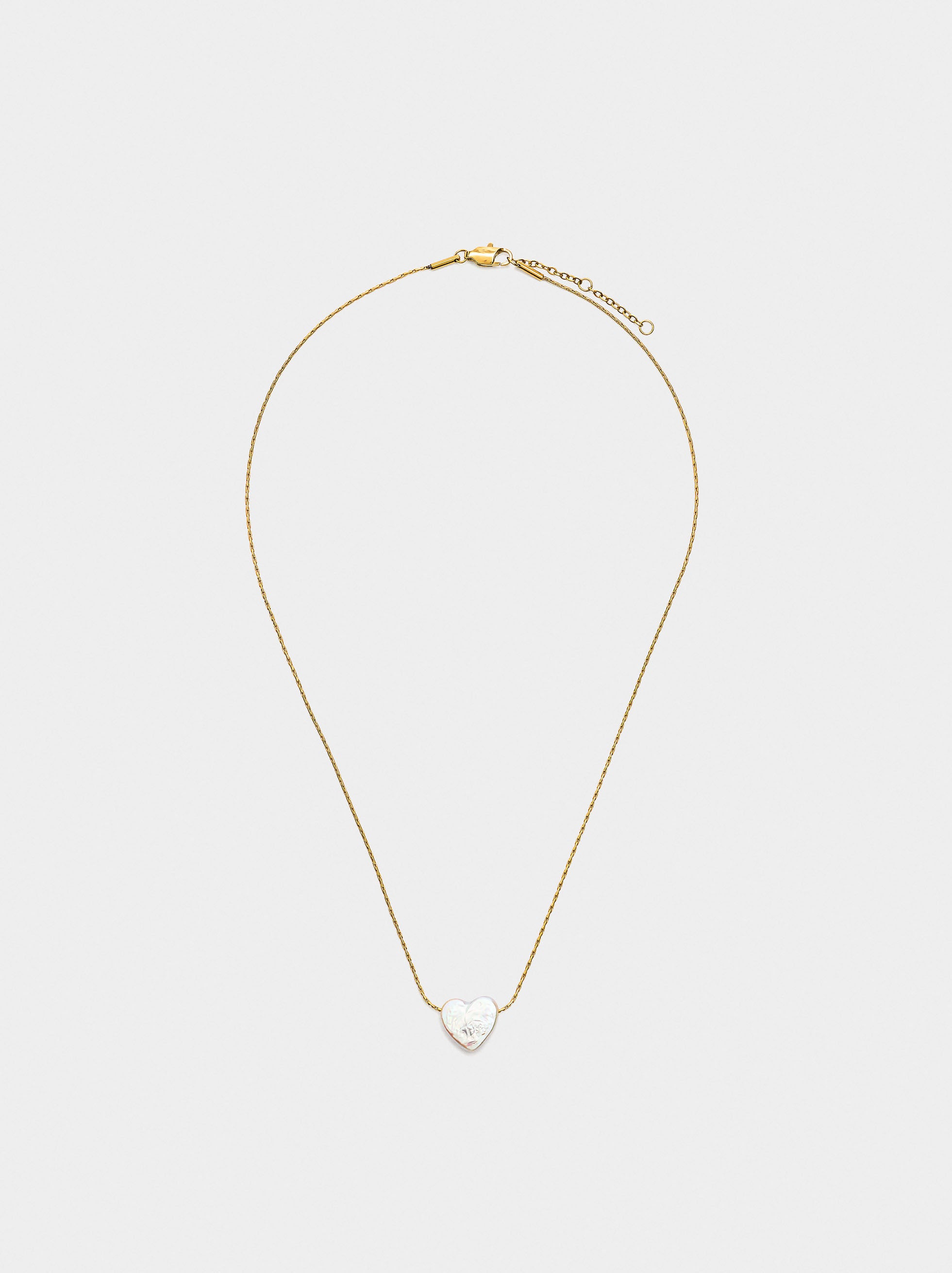 Set De Collar Con Corazón Y Aros - Acero Inoxidable
