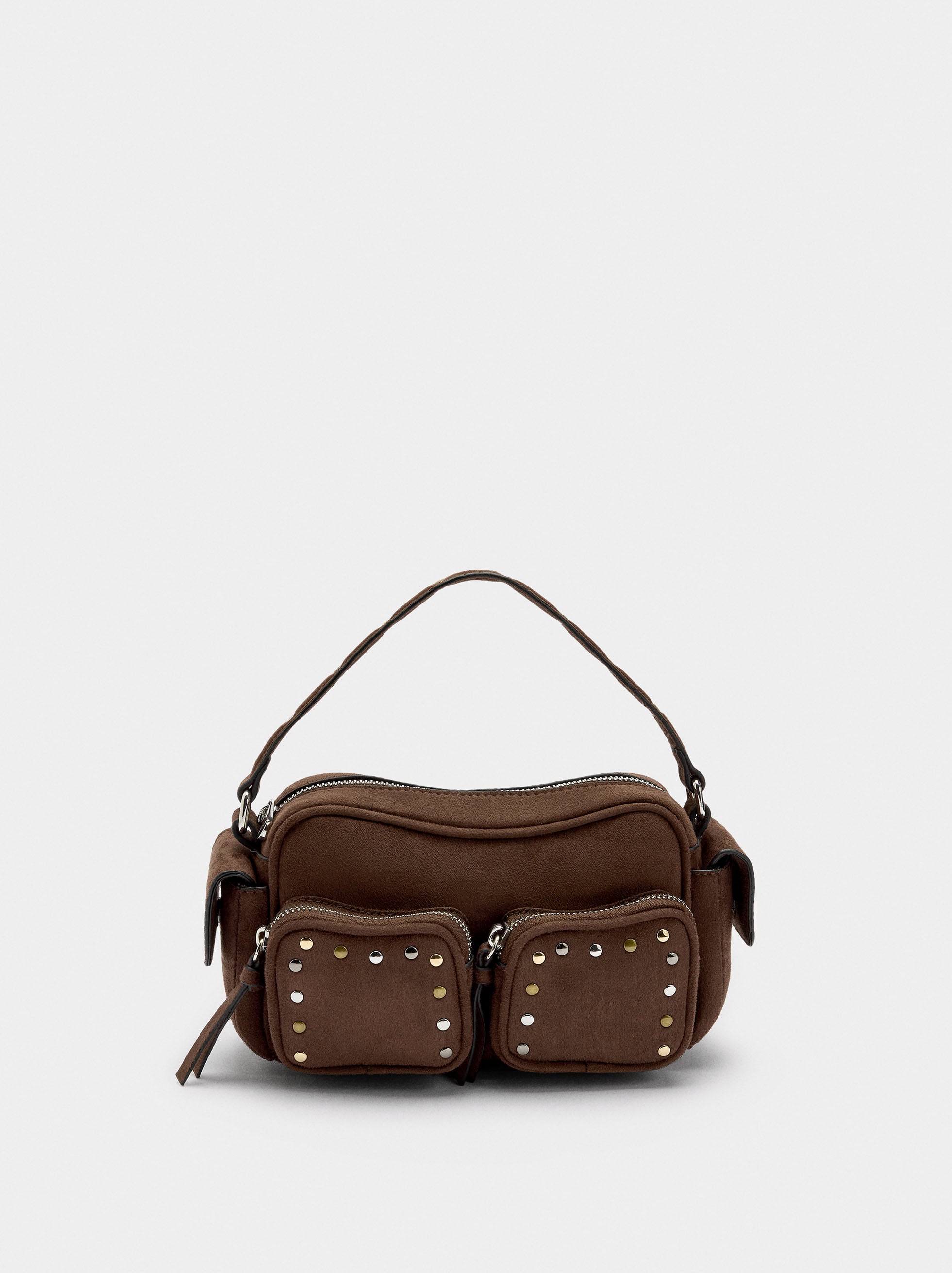 Bolso De Mano De Efecto Piel Con Tachuelas