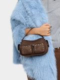 Bolso De Mano De Efecto Piel Con Tachuelas