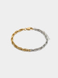 Pulsera Bicolor Con Eslabones - Acero Inoxidable