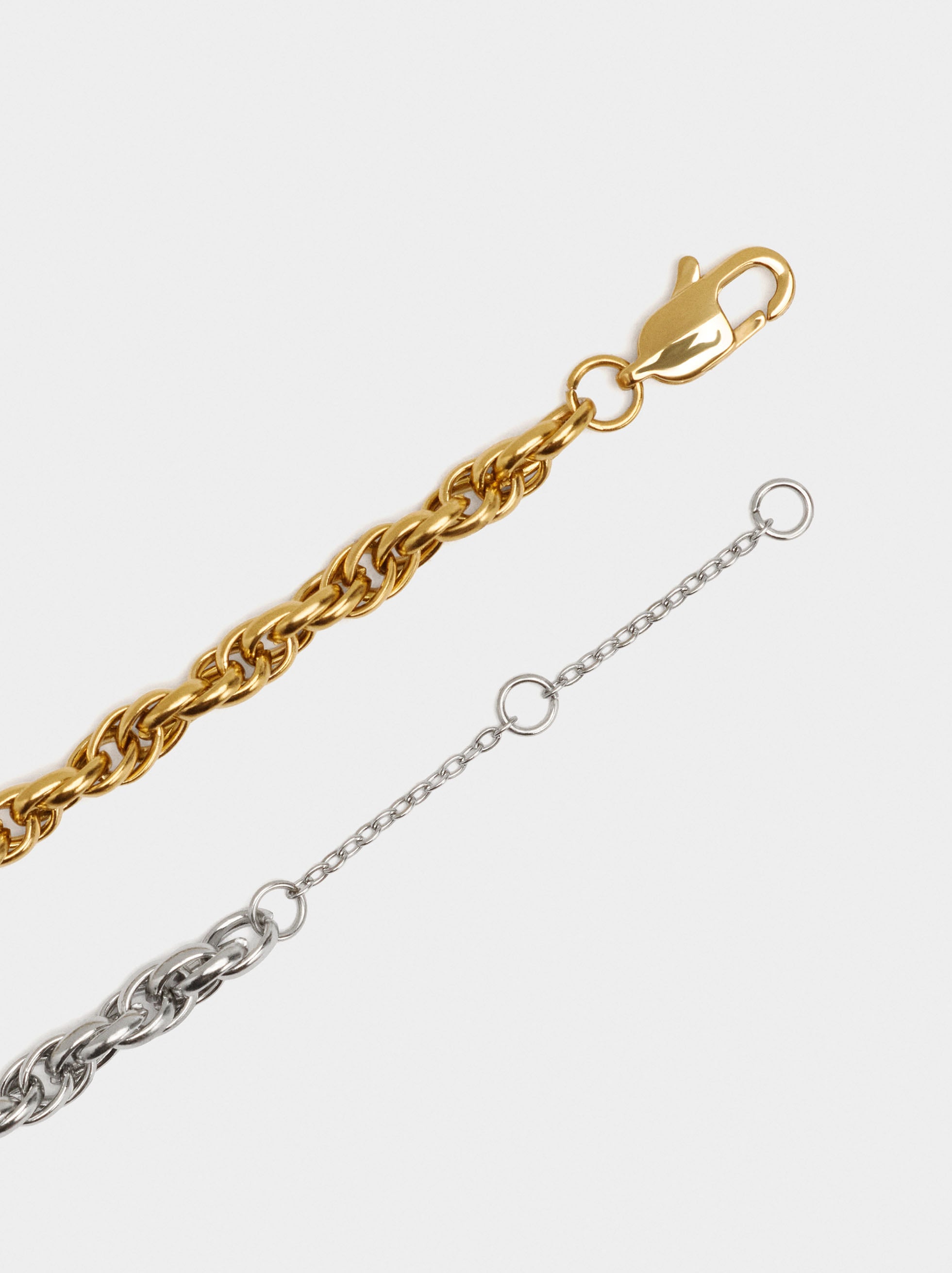 Pulsera Bicolor Con Eslabones - Acero Inoxidable