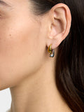 Pendientes Ear Jacket Gota Bicolor - Acero Inoxidable