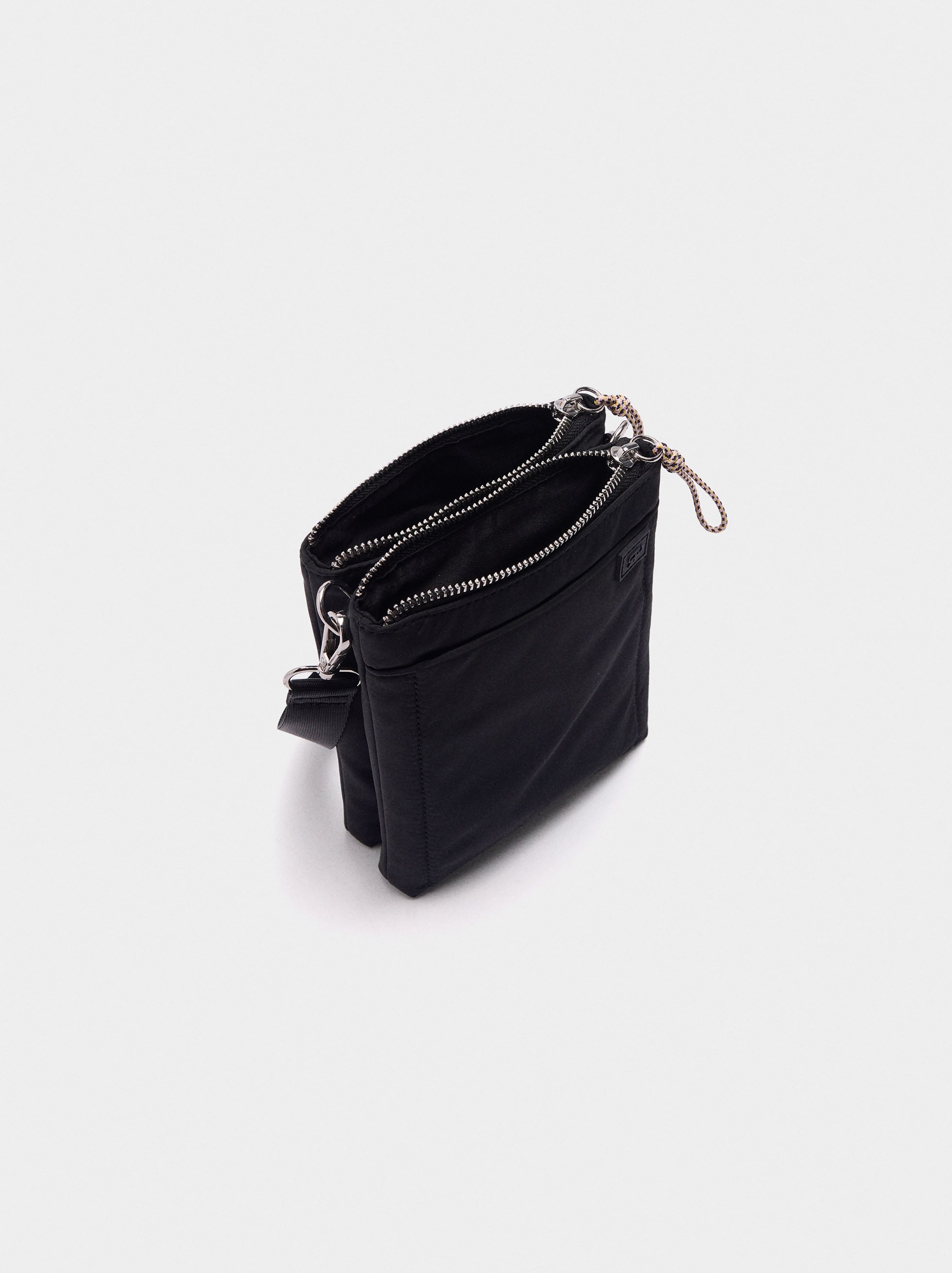 Bolso Bandolera Doble De Nylon