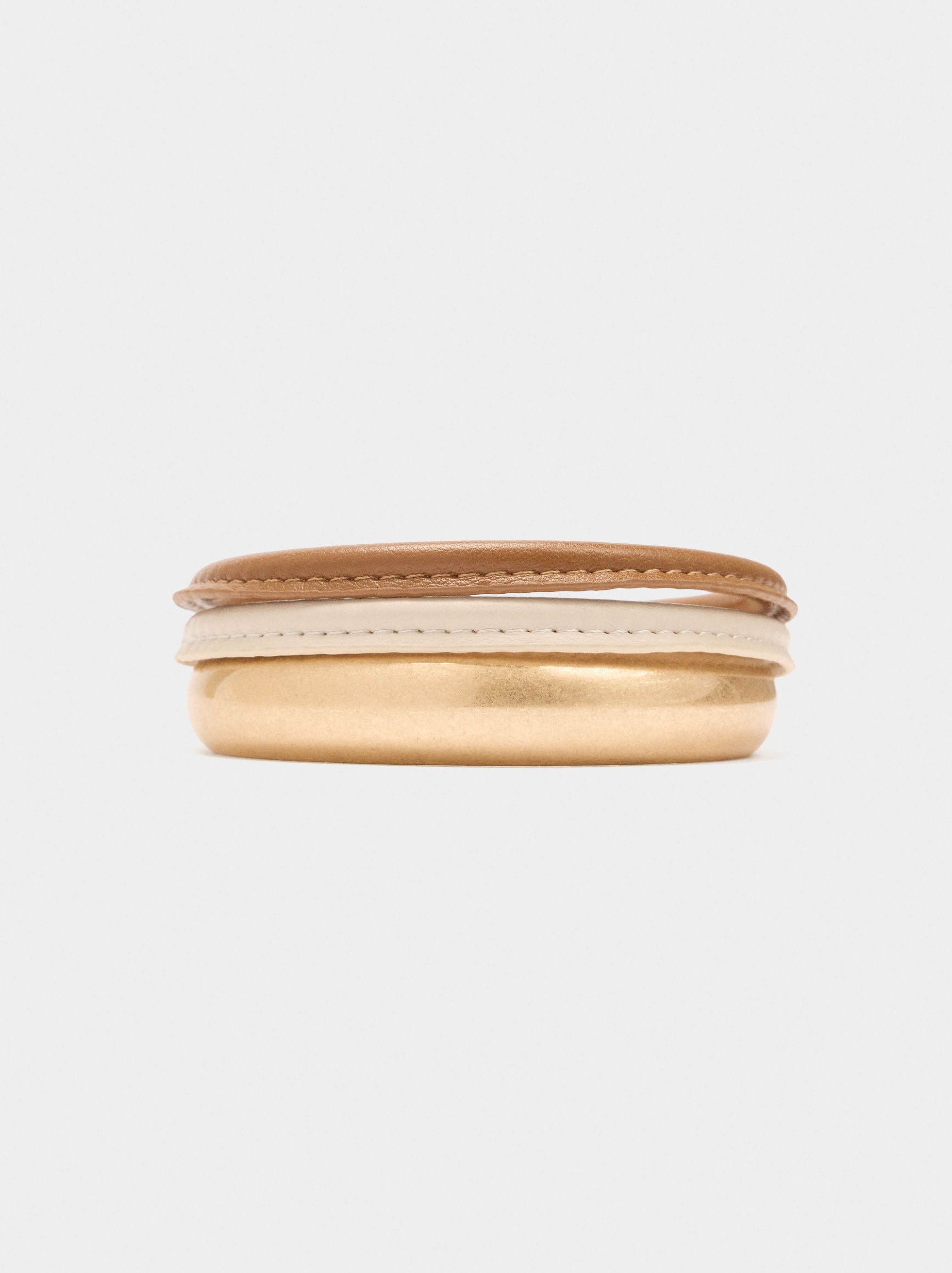 Set De Pulseras Efecto Piel