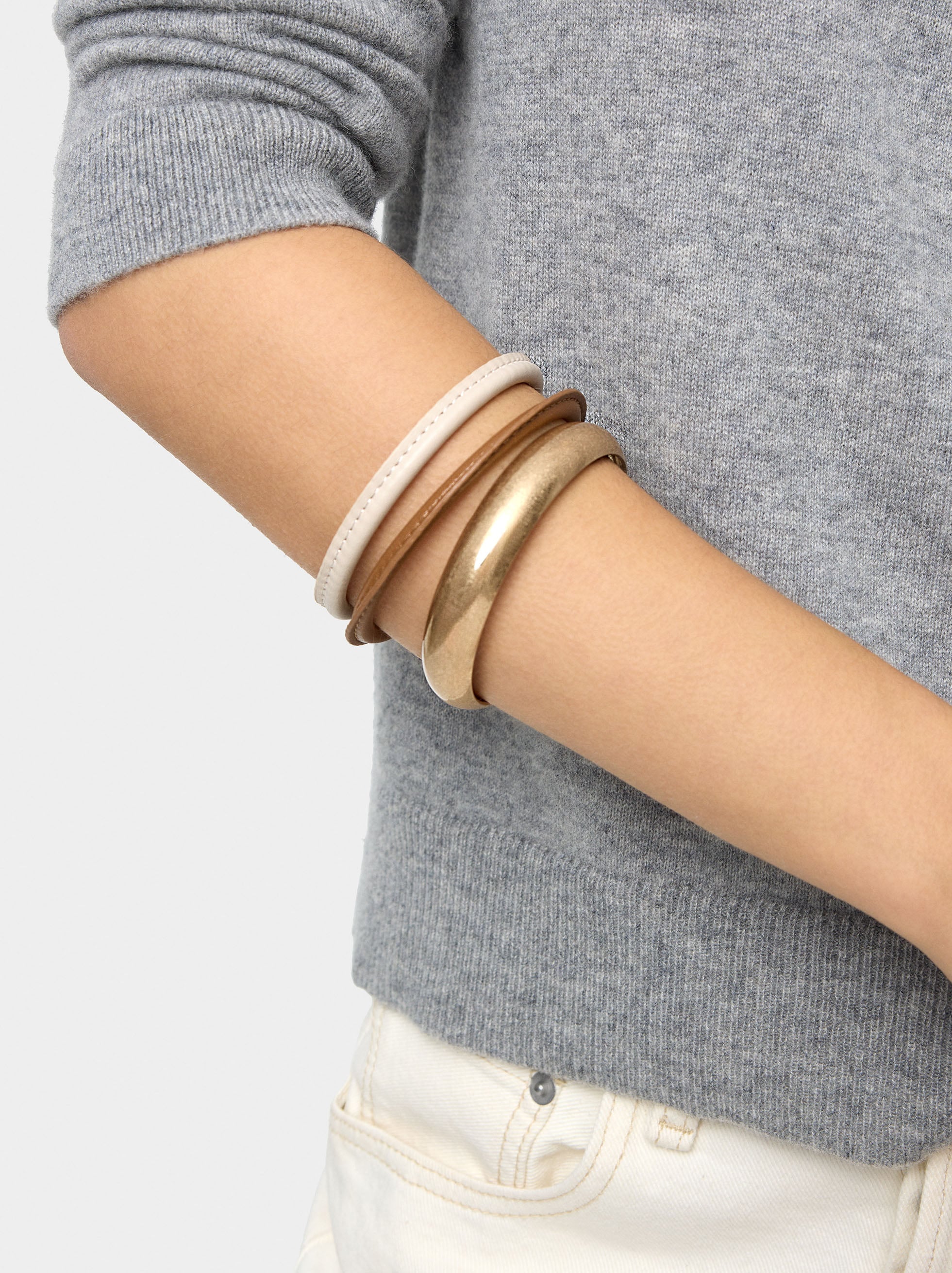Set De Pulseras Efecto Piel