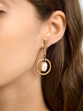 Pendientes Aros Con Cuenta Efecto Piedra
