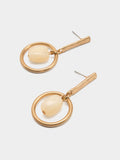 Pendientes Aros Con Cuenta Efecto Piedra