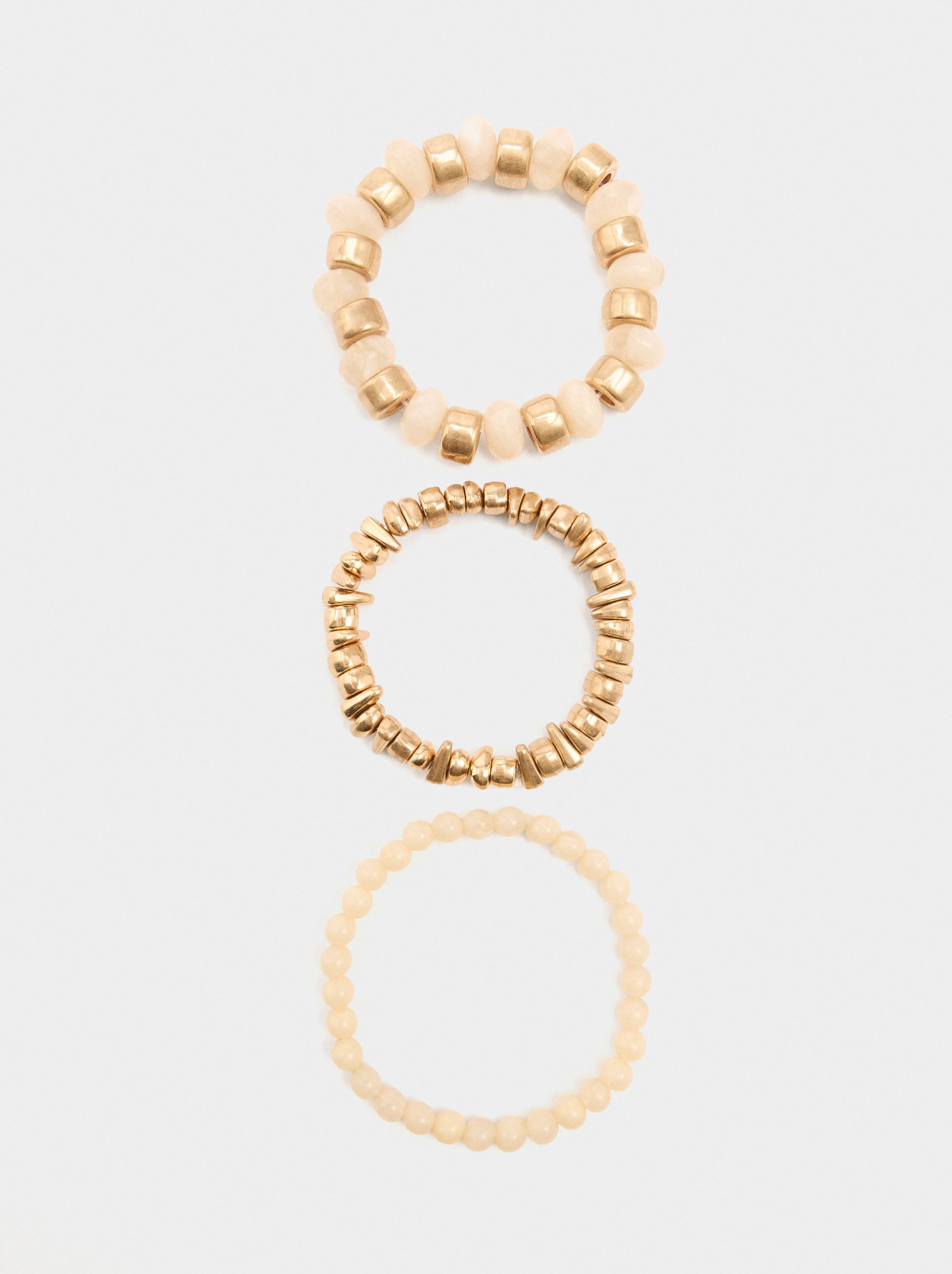 Set De Pulseras Elásticas Efecto Piedra