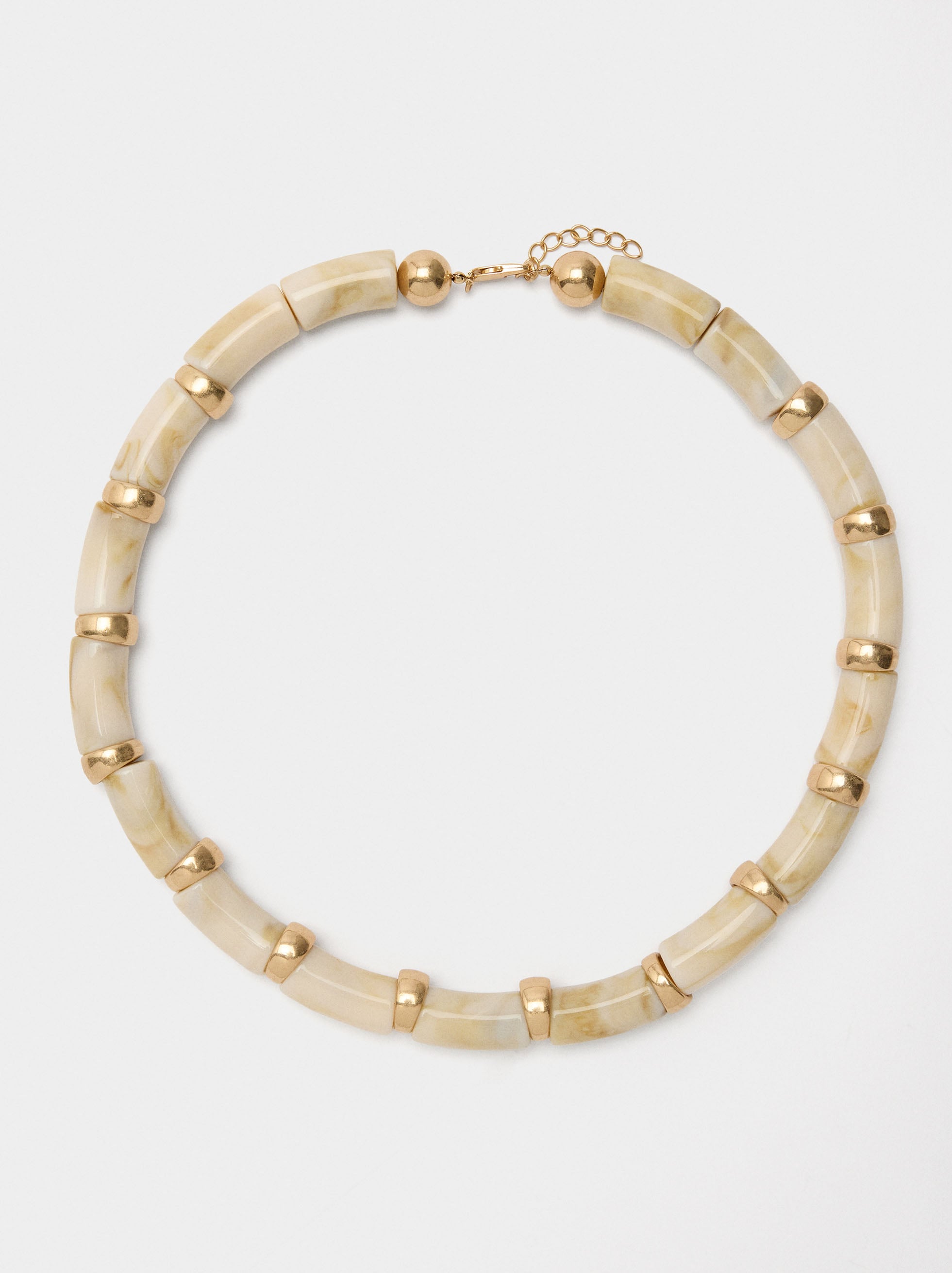 Collar Corto Segmentado Efecto Piedra
