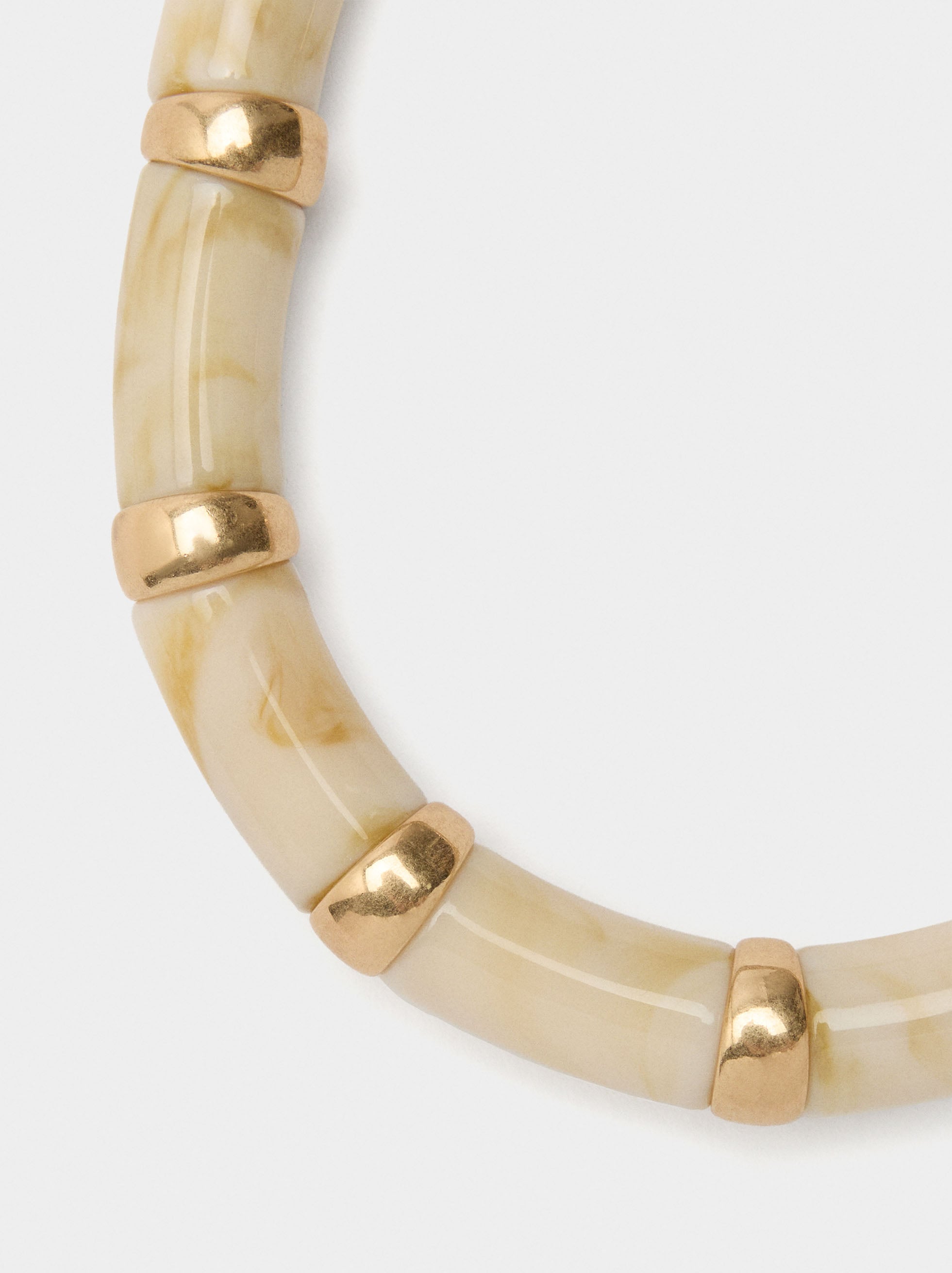 Collar Corto Segmentado Efecto Piedra