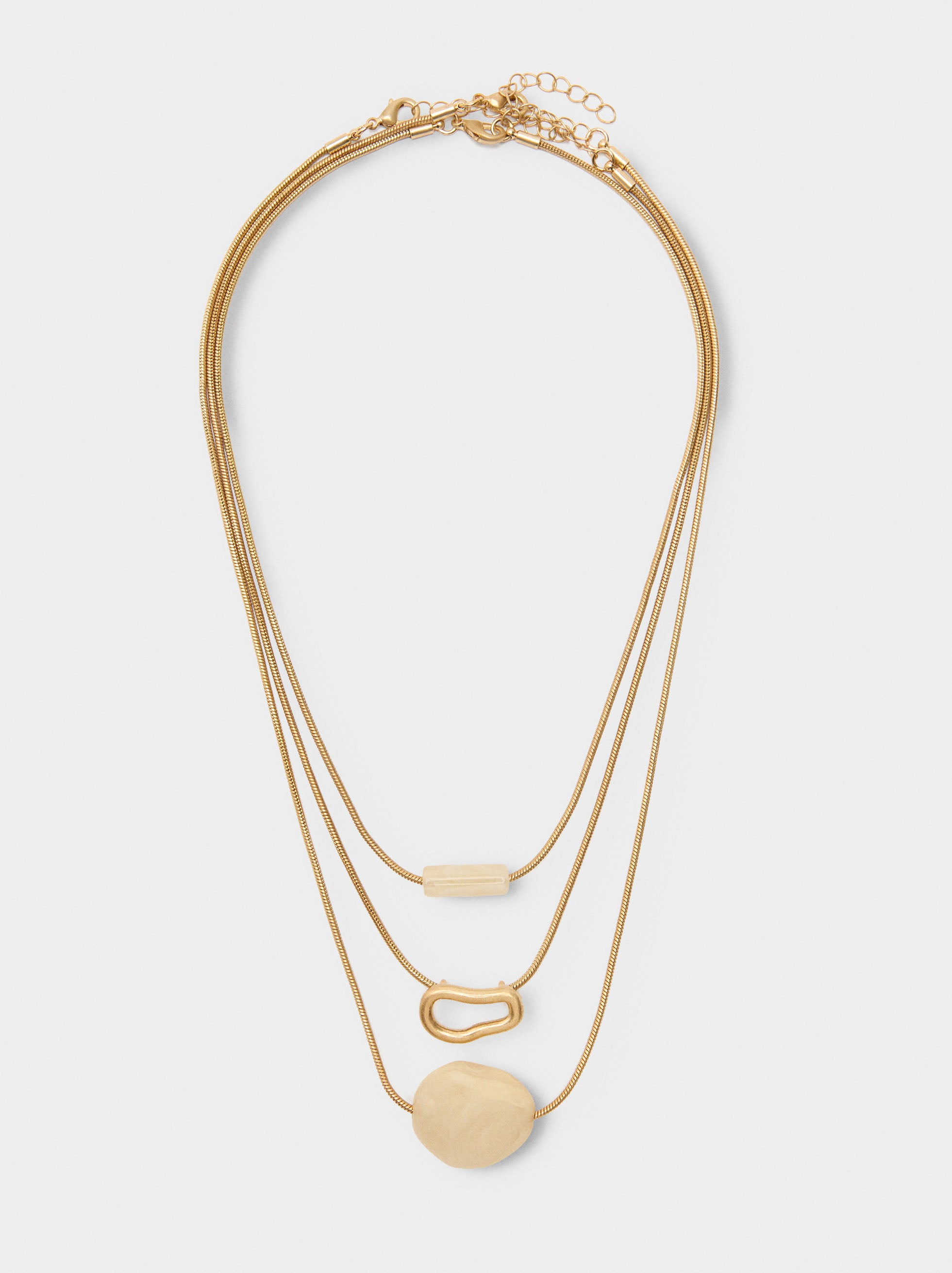 Set De Collares Pendientes Efecto Piedra