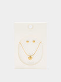 Set De Collar Con Pendientes Corazones - Acero Inoxidable