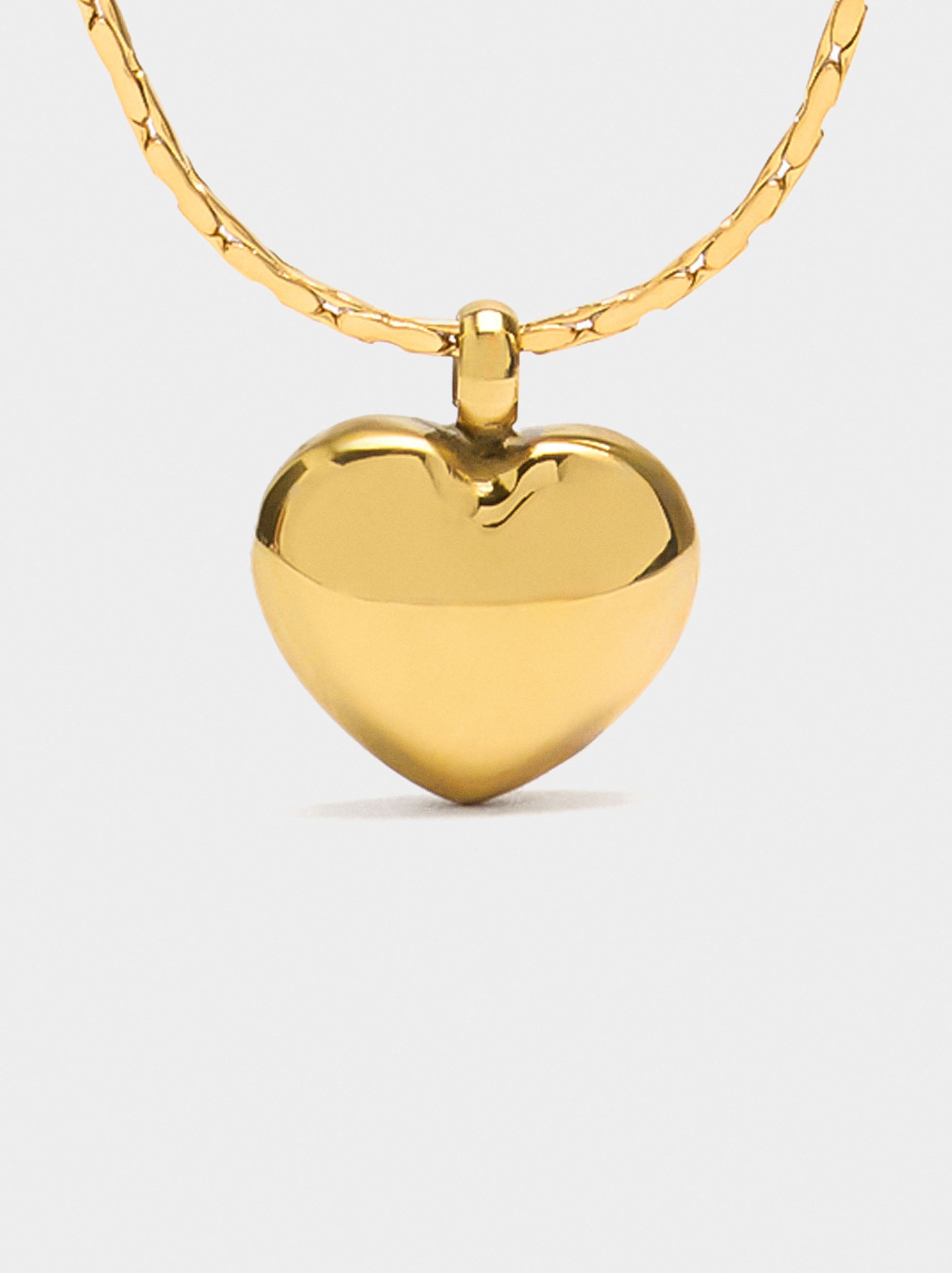 Set De Collar Con Pendientes Corazones - Acero Inoxidable