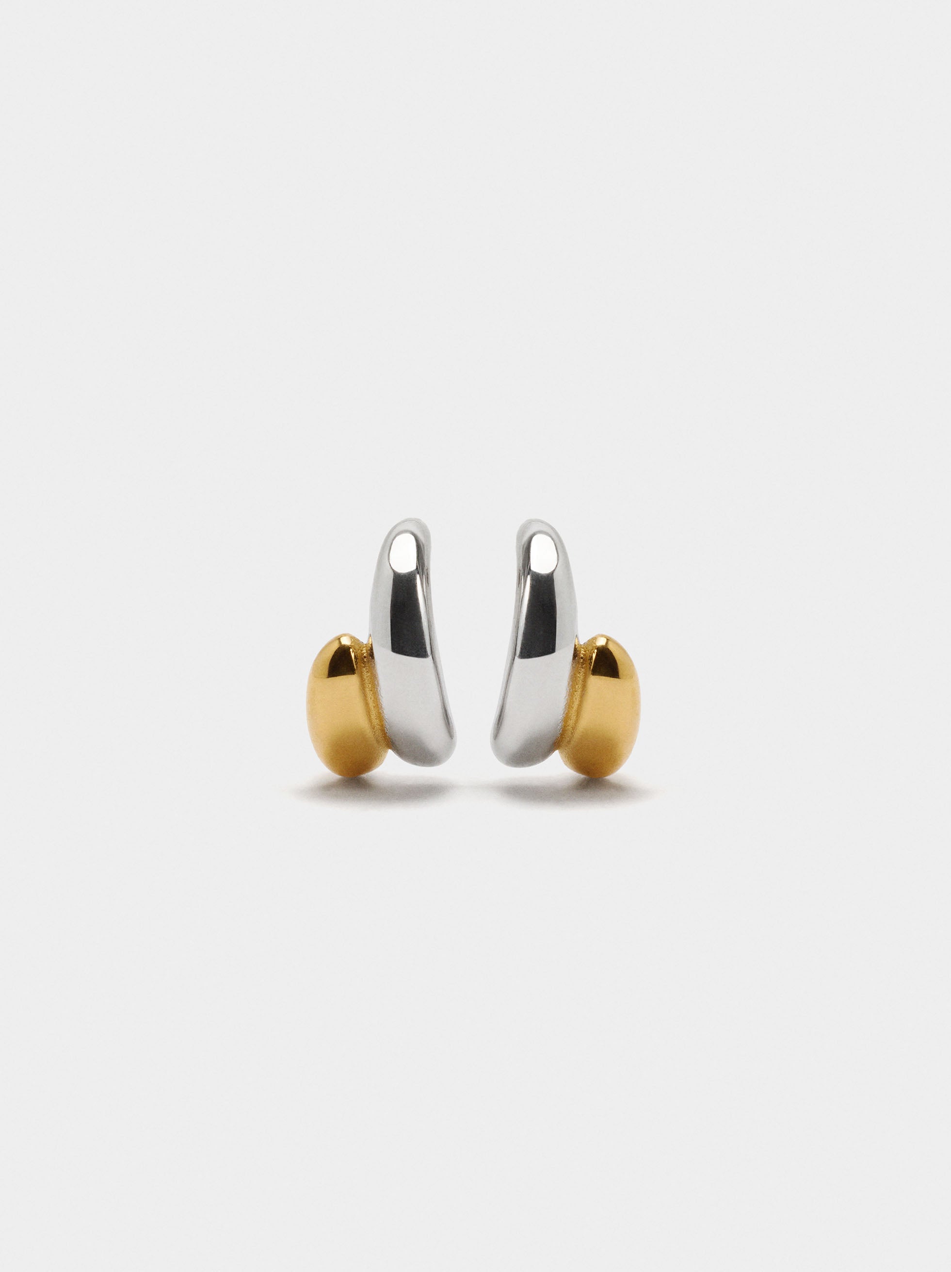 Pendientes Efecto Doble Bicolor - Acero Inoxidable