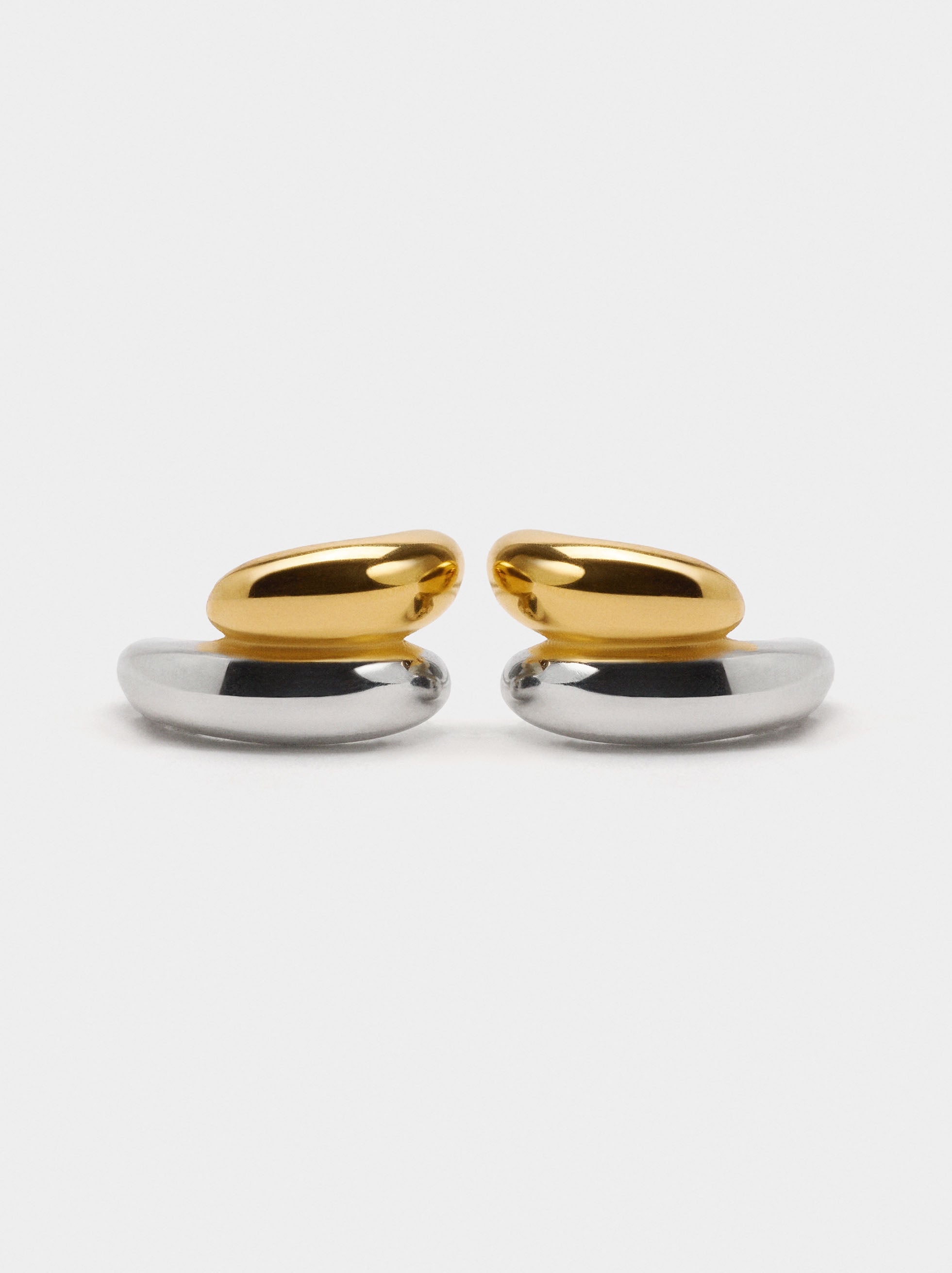 Pendientes Efecto Doble Bicolor - Acero Inoxidable