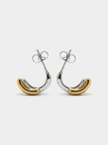 Pendientes Efecto Doble Bicolor - Acero Inoxidable