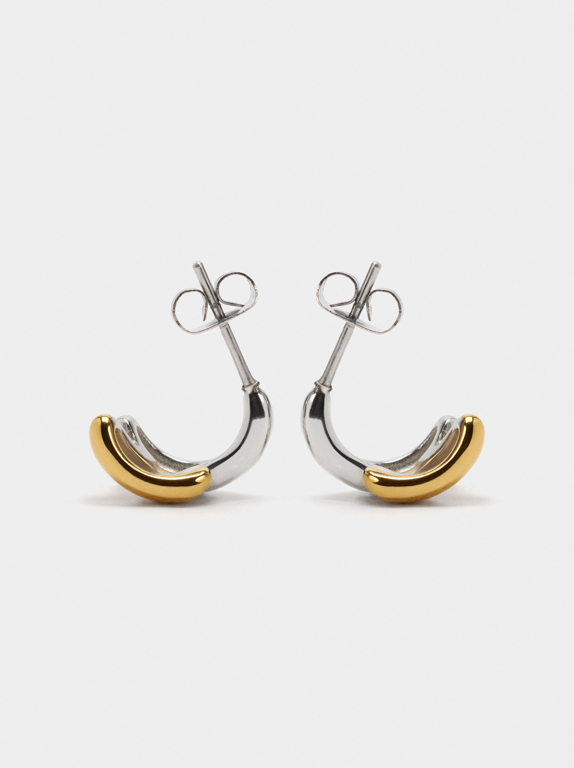 Pendientes Efecto Doble Bicolor - Acero Inoxidable