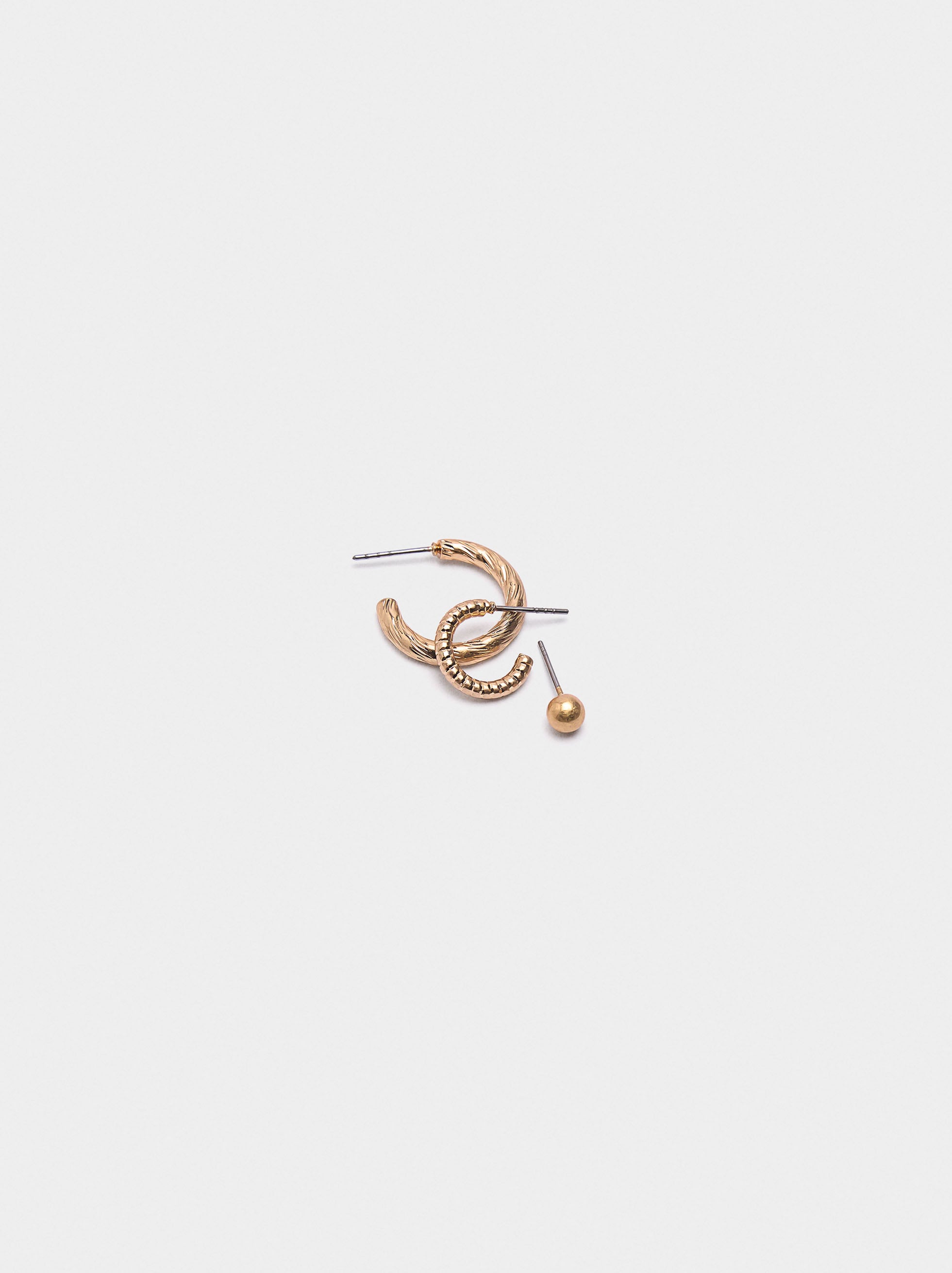 Set De Pendientes De Oro