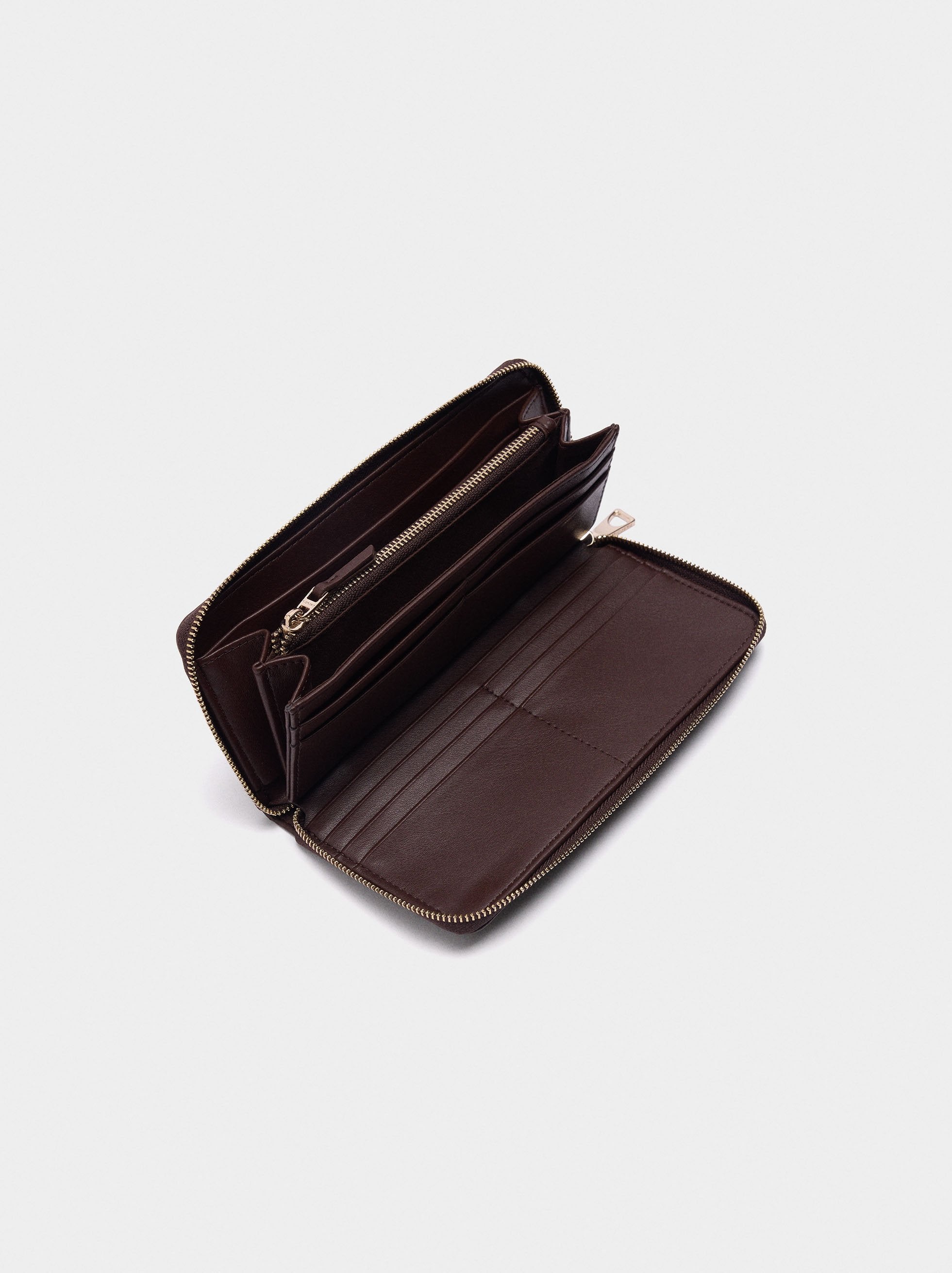 Cartera Con Textura Y Cierre De Cremallera