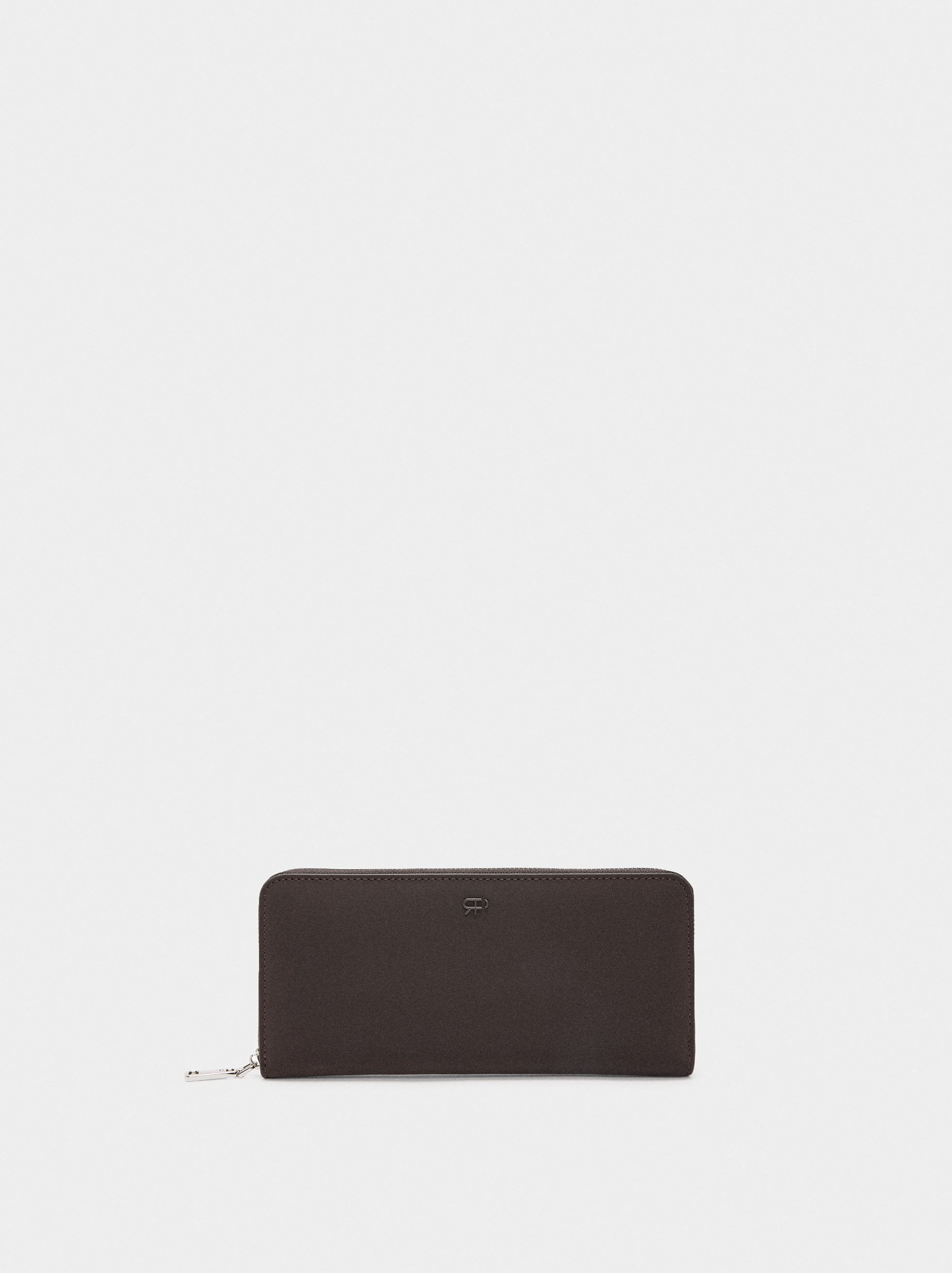 Cartera De Textura Suave Con Cremallera