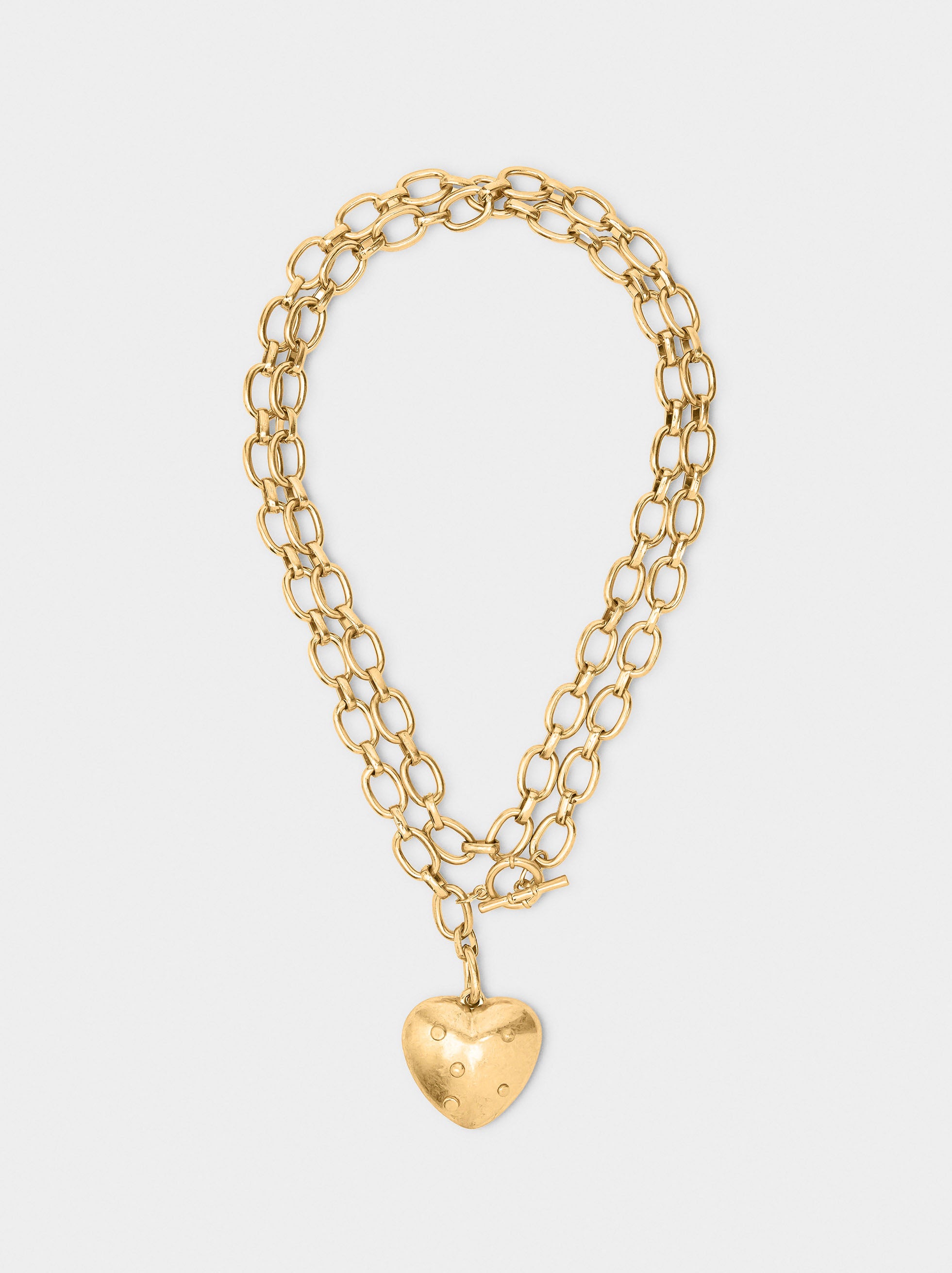 Collar De Eslabones Colgante Corazón