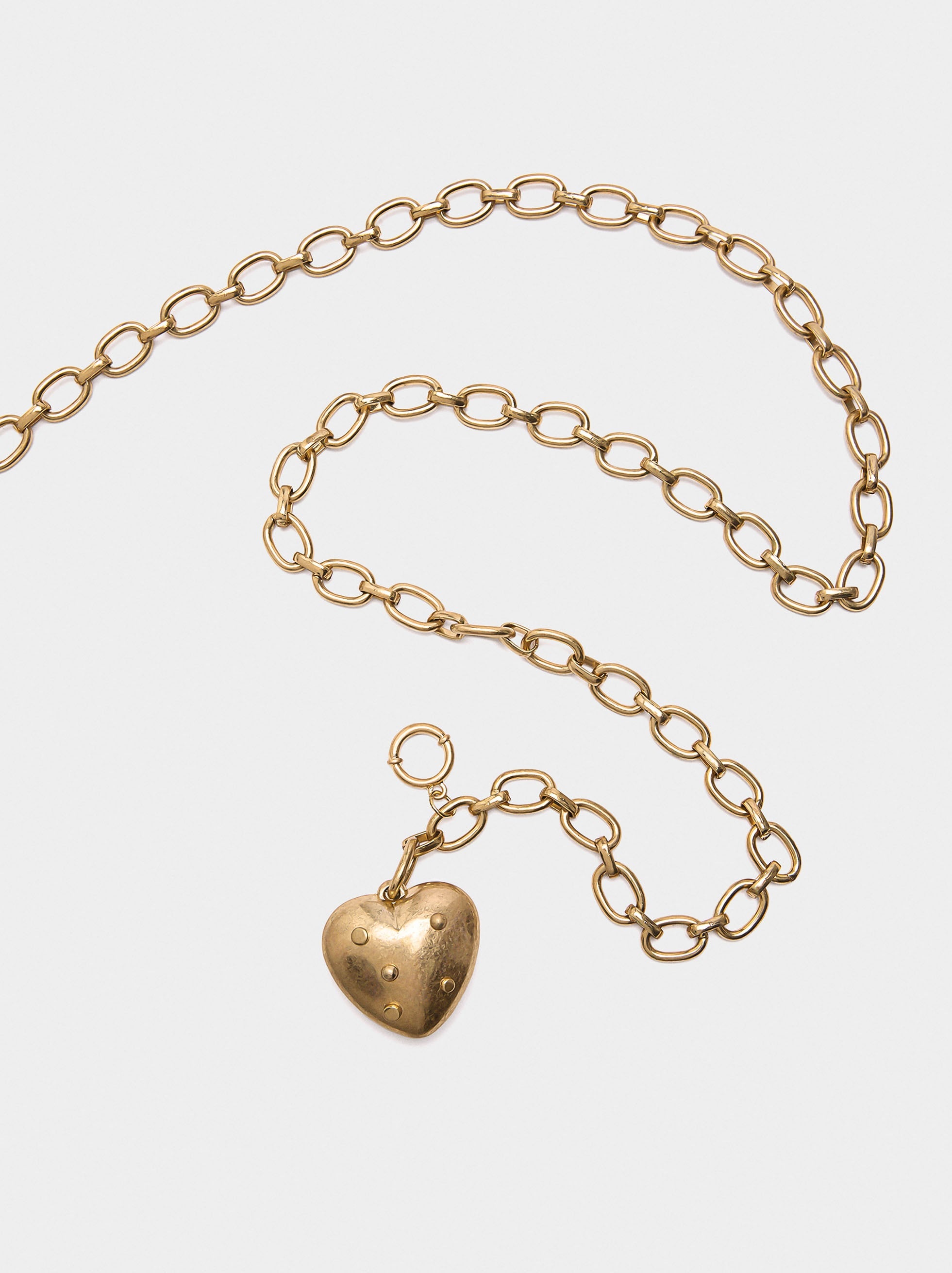Collar De Eslabones Colgante Corazón