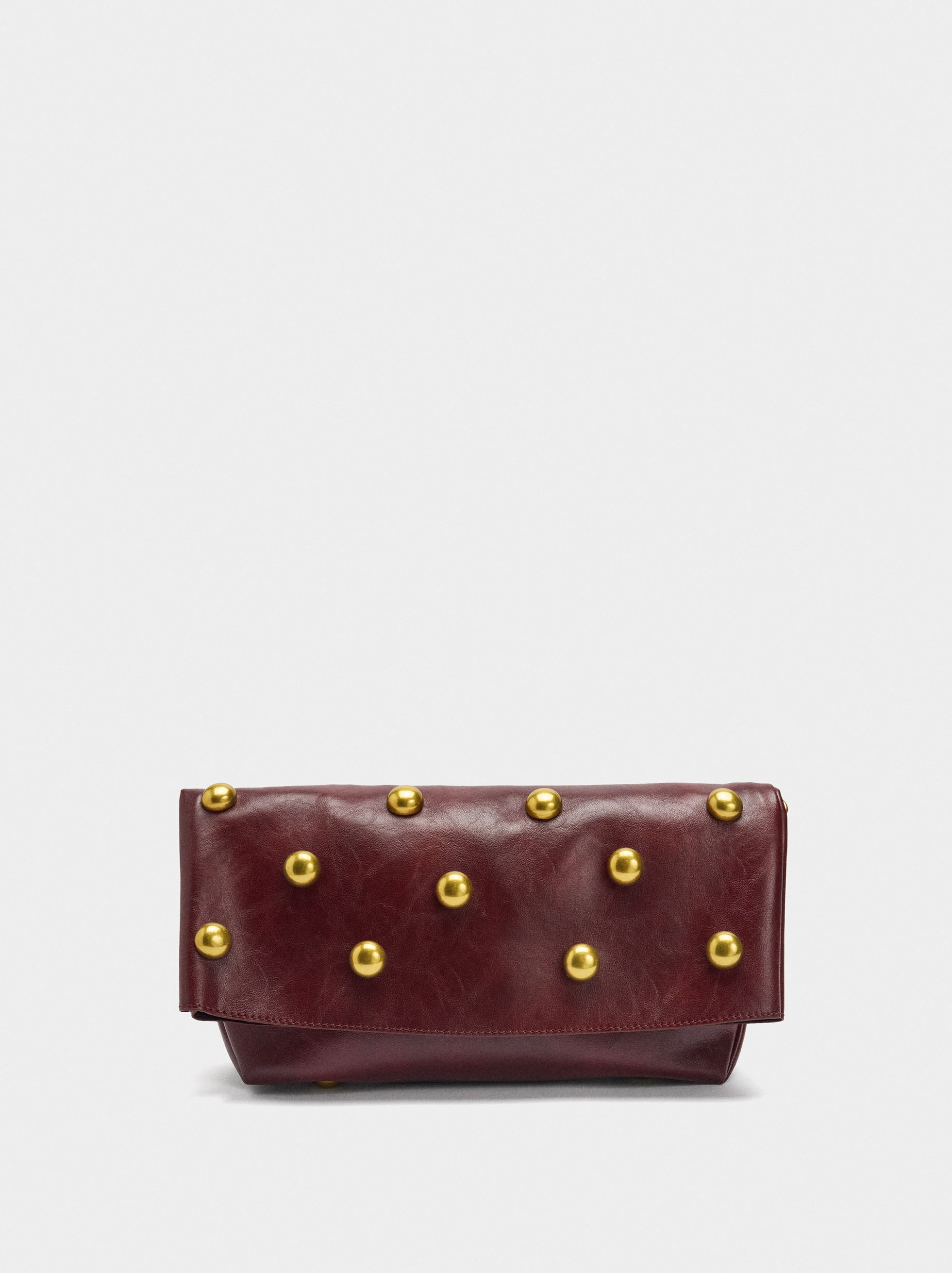 Bolso De Mano Con Esferas Y Solapa