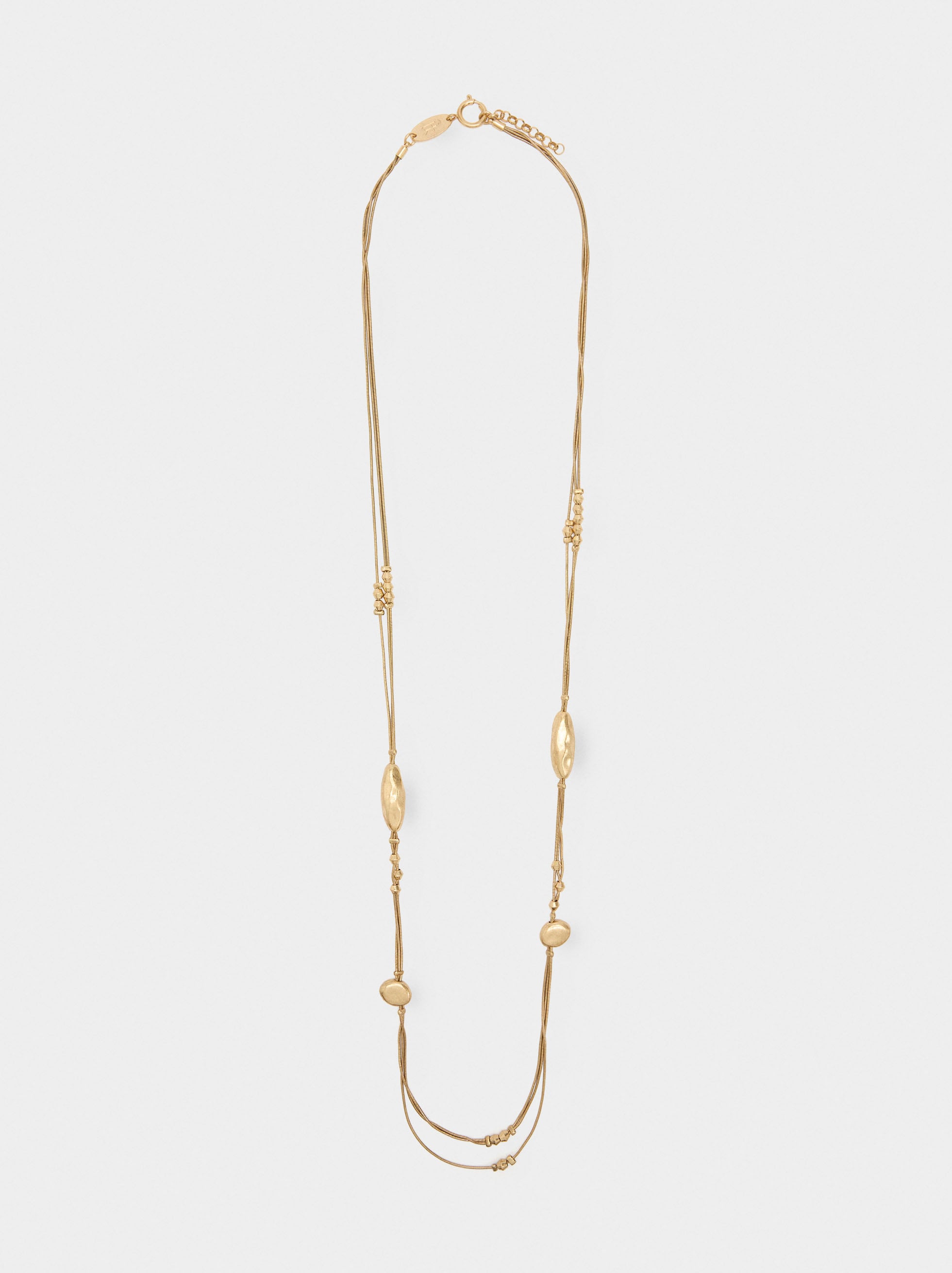 Collar Efecto Múltiple Cuentas Metálicas