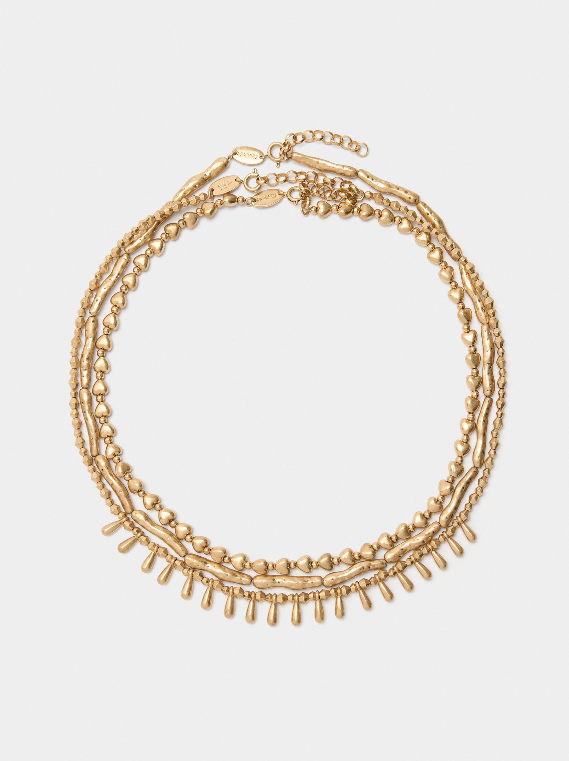 Set De Collares Cortos Dorados