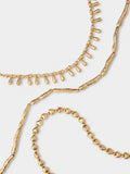 Set De Collares Cortos Dorados