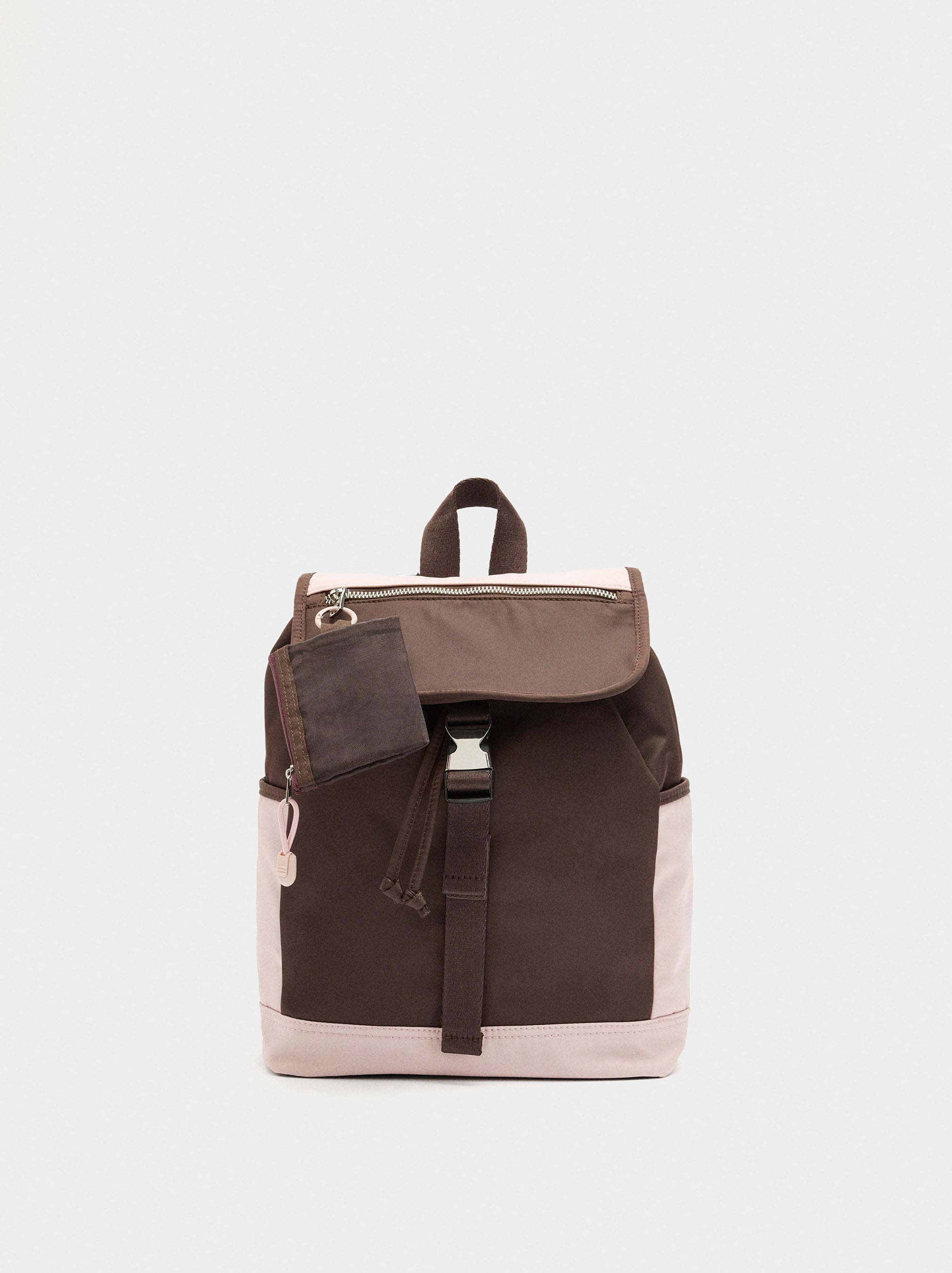 Mochila Color Block Con Nylon