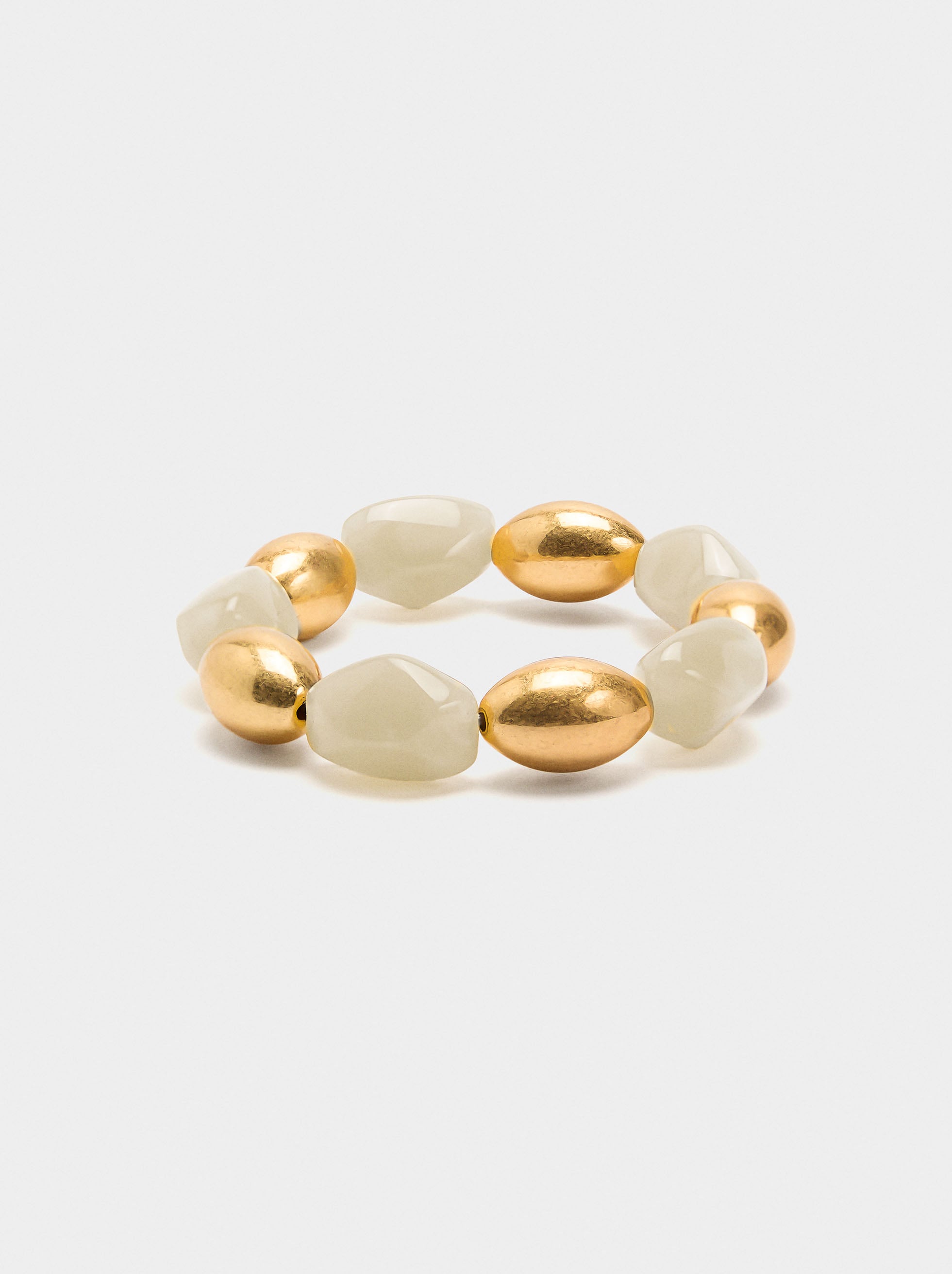 Pulsera Elástica Con Cuentas Ovaladas