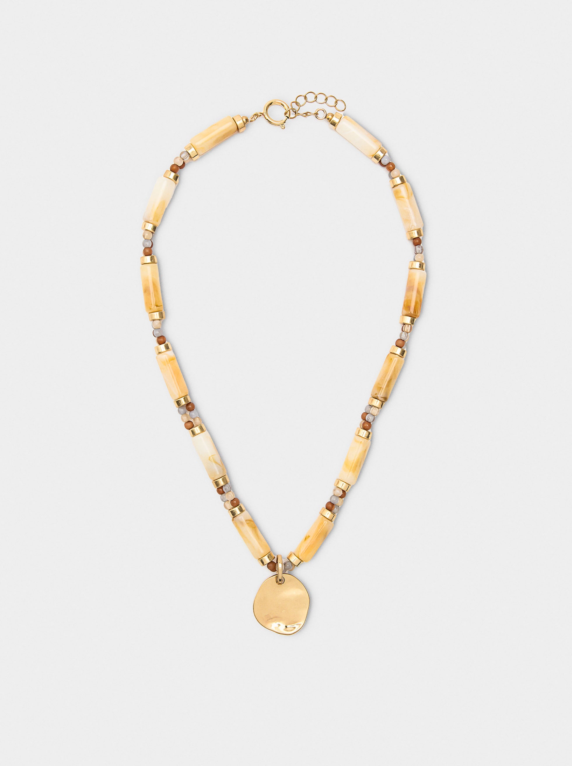 Collar Corto Segmentado Efecto Piedra