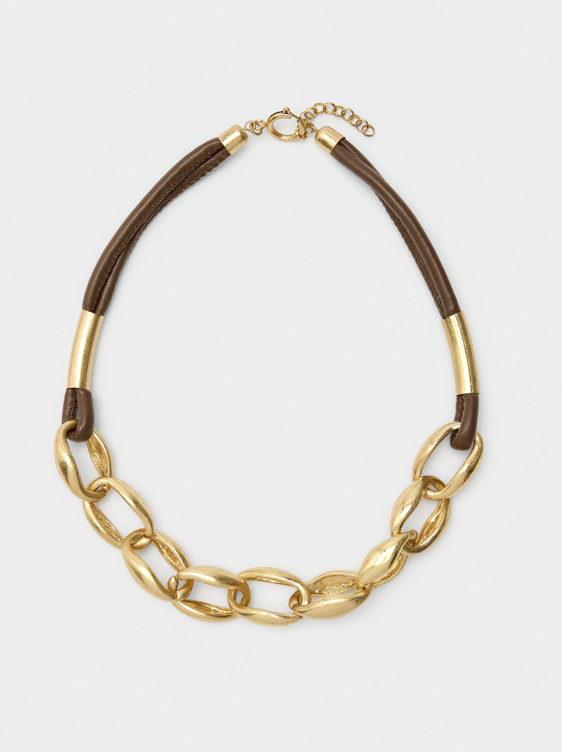 Collar Corto De Eslabones Con Cordón