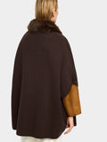 Poncho De Punto Cuello Efecto Pelo