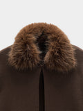 Poncho De Punto Cuello Efecto Pelo